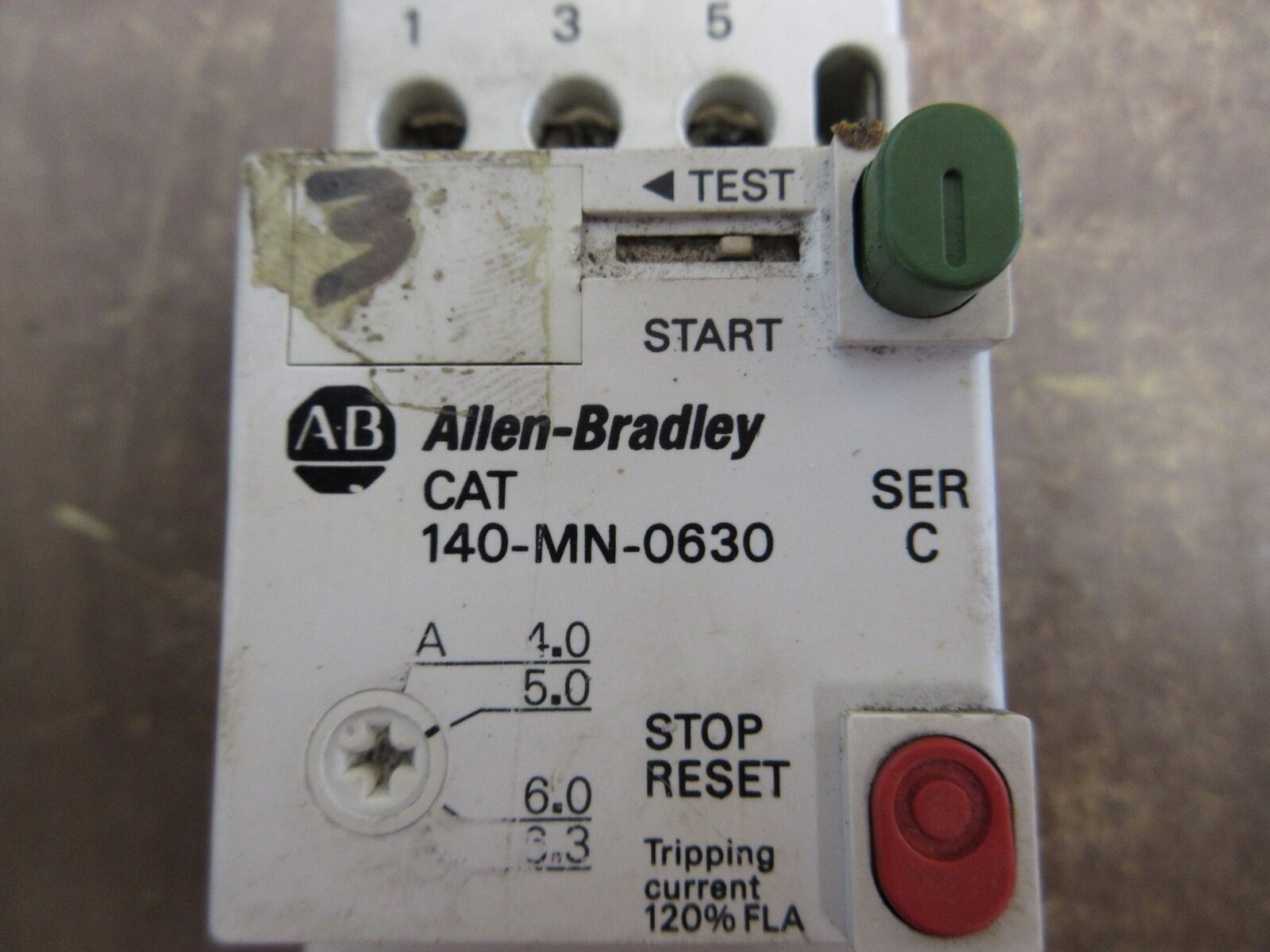 Allen-Bradley Manual Starter 140-MN-0630 Ser. C Trip: 4.0-6.3A Used