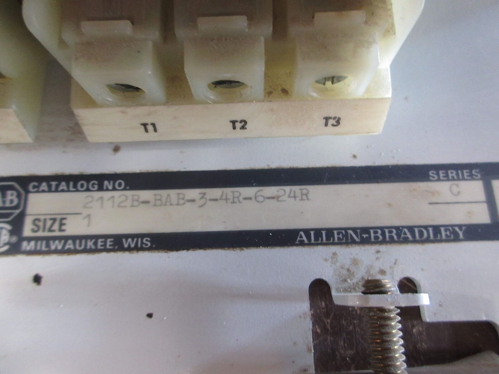 Allen-Bradley Size 1 MCC Bucket 2112B-BAB-3-4R-6-24R 480V 3Ph 60Hz 120V Coil