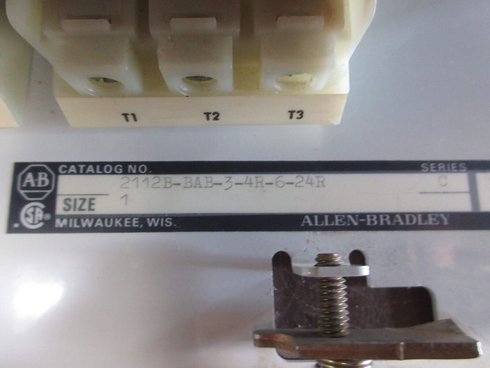 Allen-Bradley Size 1 MCC Bucket 2112B-BAB-3-4R-6-24R 480V 3Ph 60Hz 120V Coil