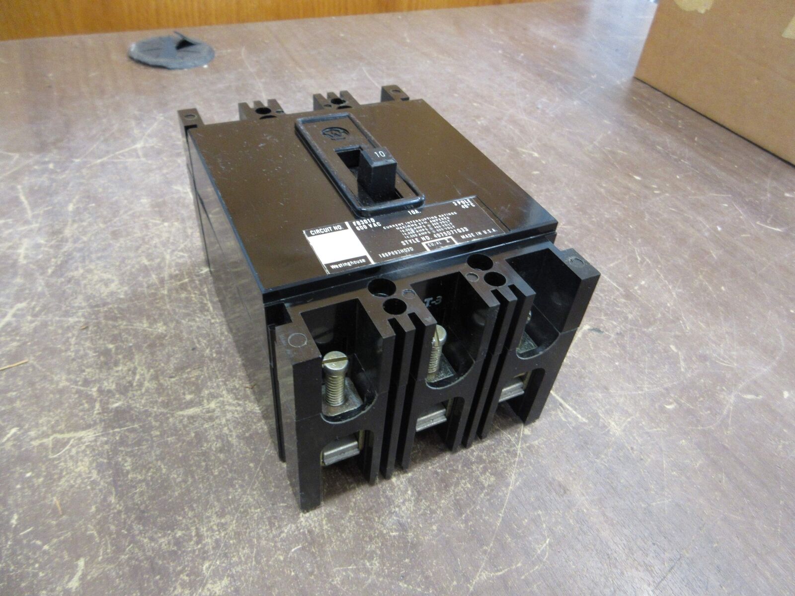 Westinghouse AB DE Ion Circuit Breaker FB3010 10A 600V 3P New Surplus