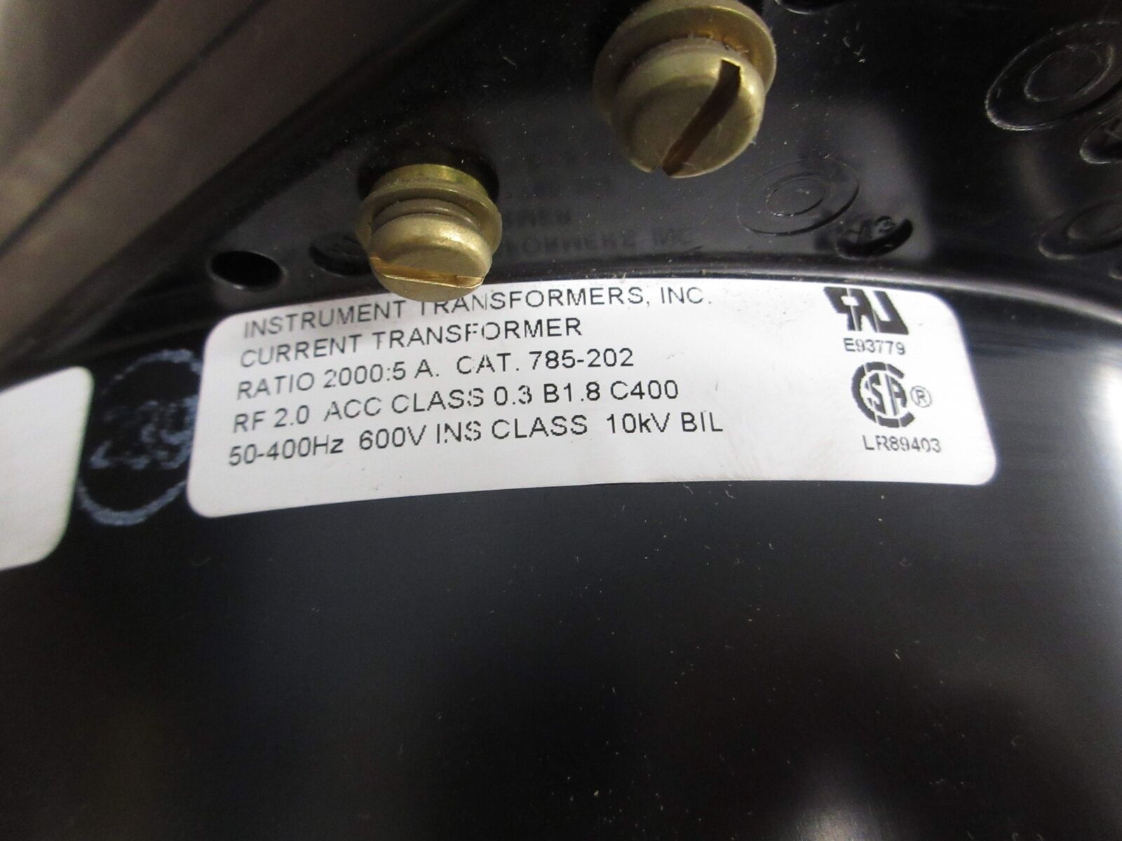 Instrument Transformers Current Transformer 785-202 Ratio 2000: 5A 600V 50-400Hz