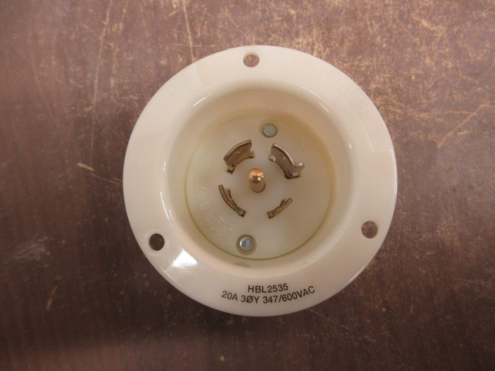 Hubbell Twist-Lock Flanged Inlet HBL2535 20A 600V 3Ph 4P 5W New Surplus