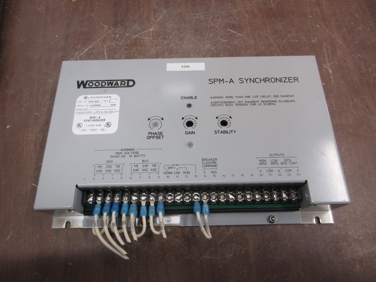 Woodward SPM-A Synchronizer 9907-028 Rev. D Used