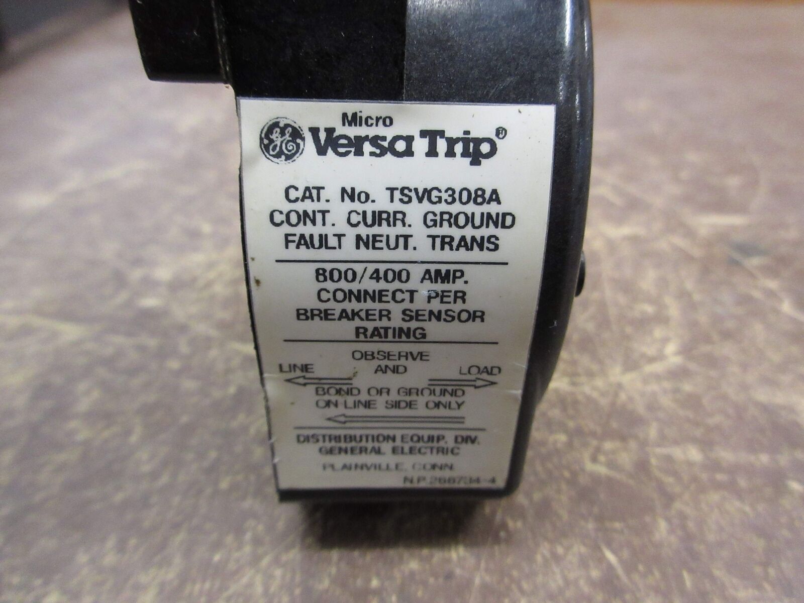 GE Micro Versa Trip Current Ground Fault Neutral Transformer TSVG308A 800/400A