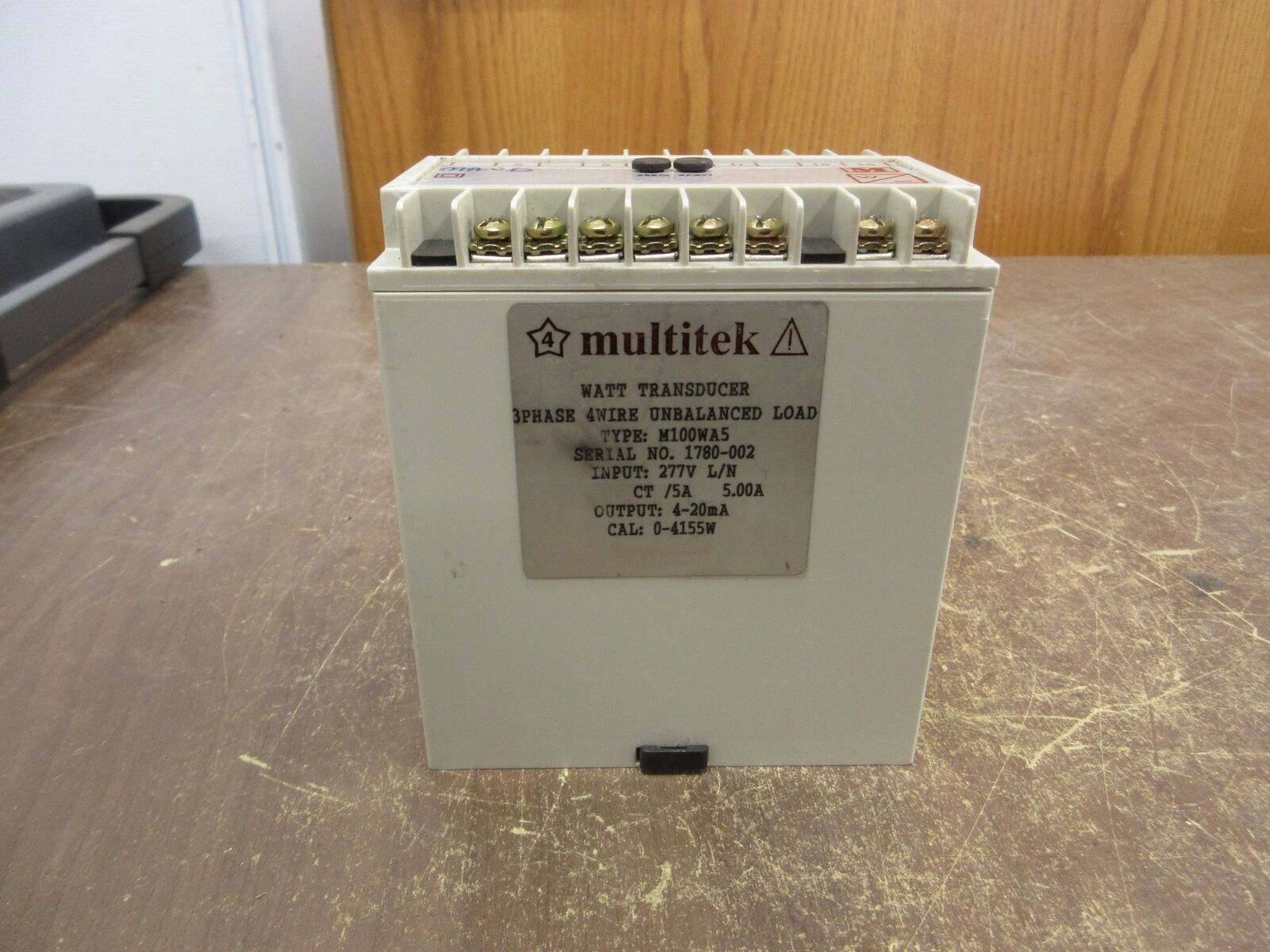 Multitek Watt Transducer M100WA5 Input: 277V Output: 4-20mA Used