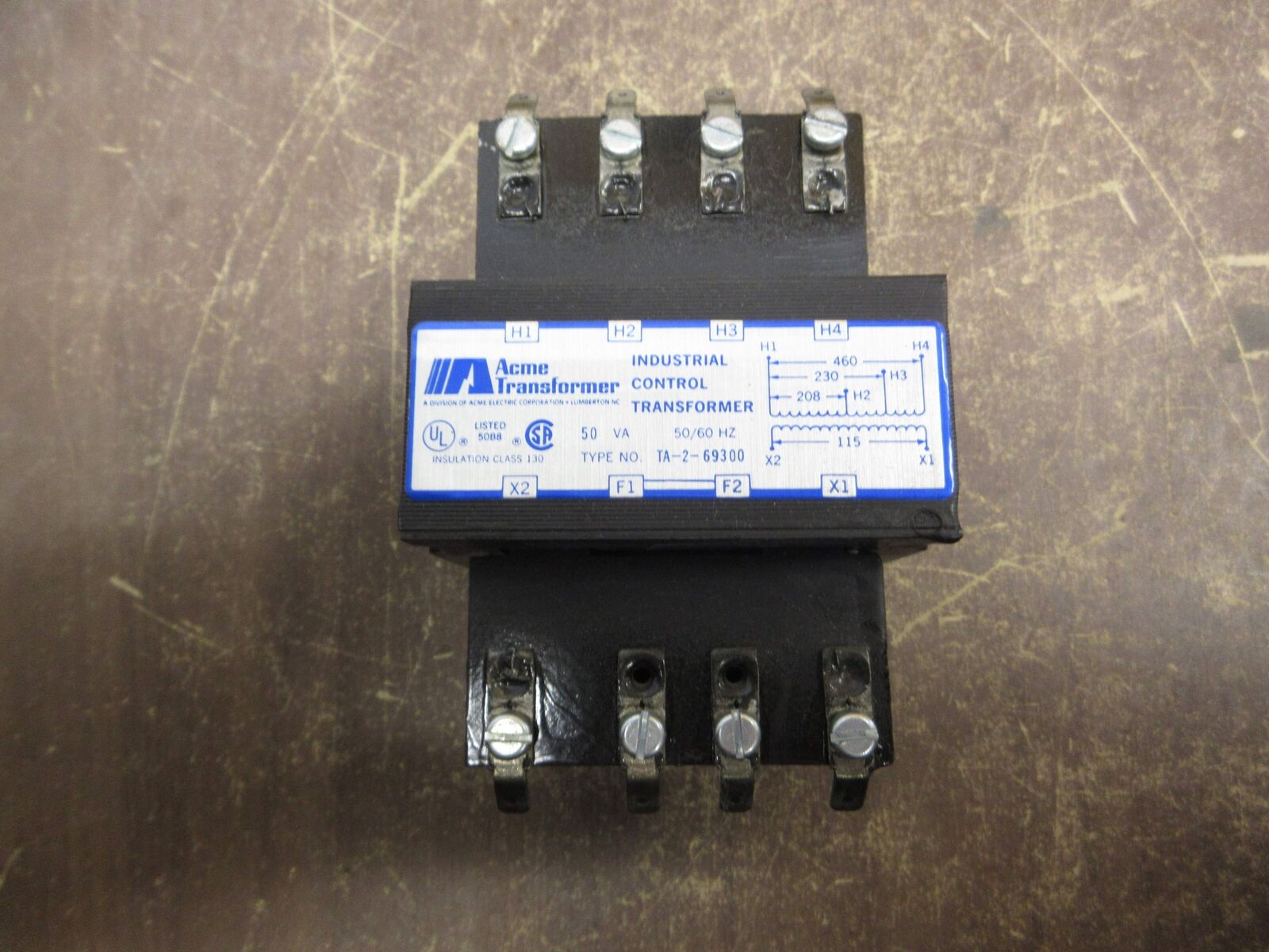Acme Transformer Control Transformer TA-2-69300 50VA Pri: 208/230/460V Used