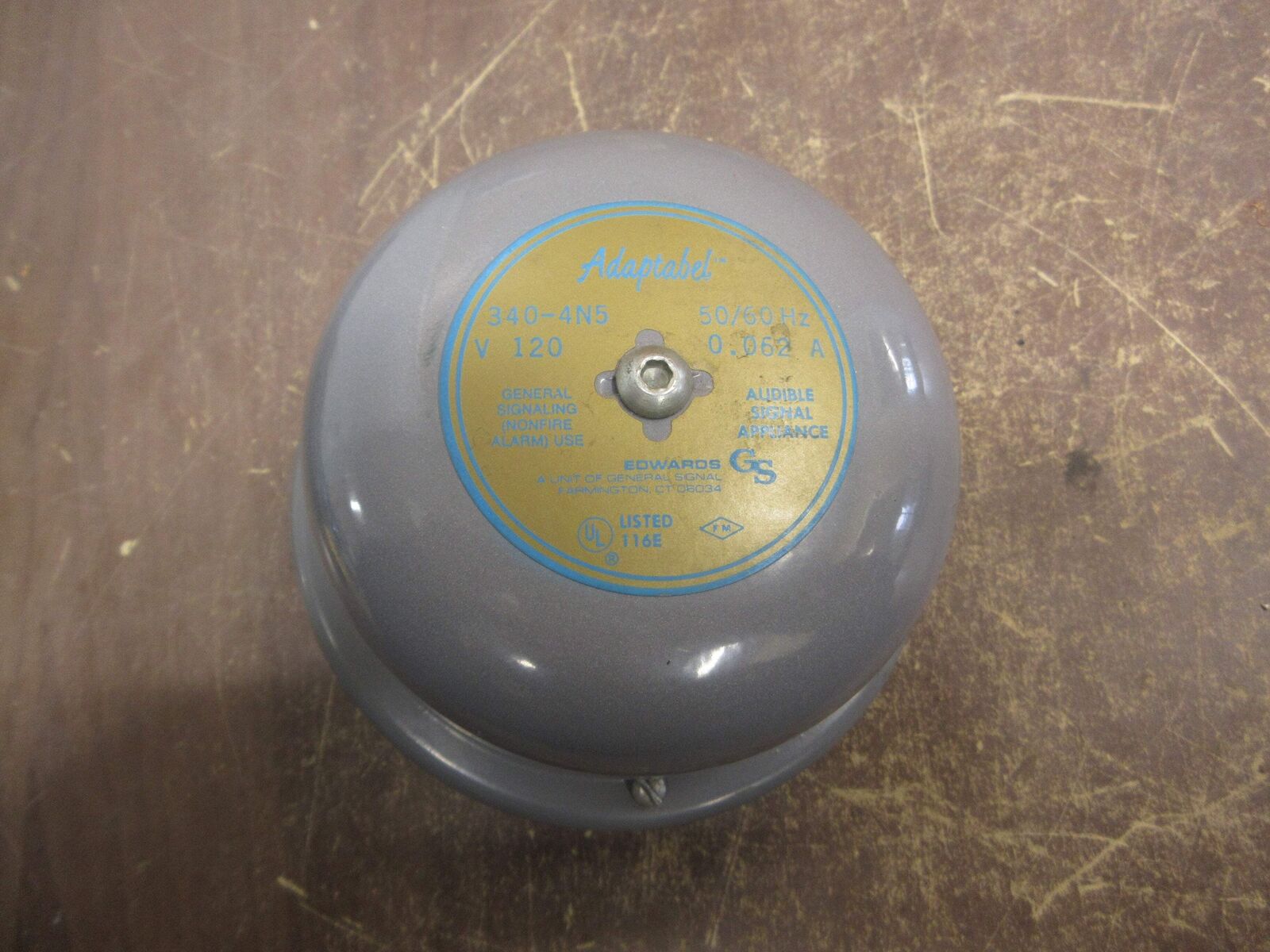 Edwards Adaptabel Audible Signal Appliance 340-4N5 120V 50/60Hz 0.062A Used