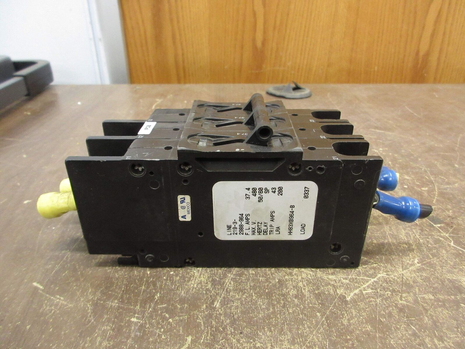 Airpax Circuit Breaker 219-3-2988-964 37.4A 480V 3P Used