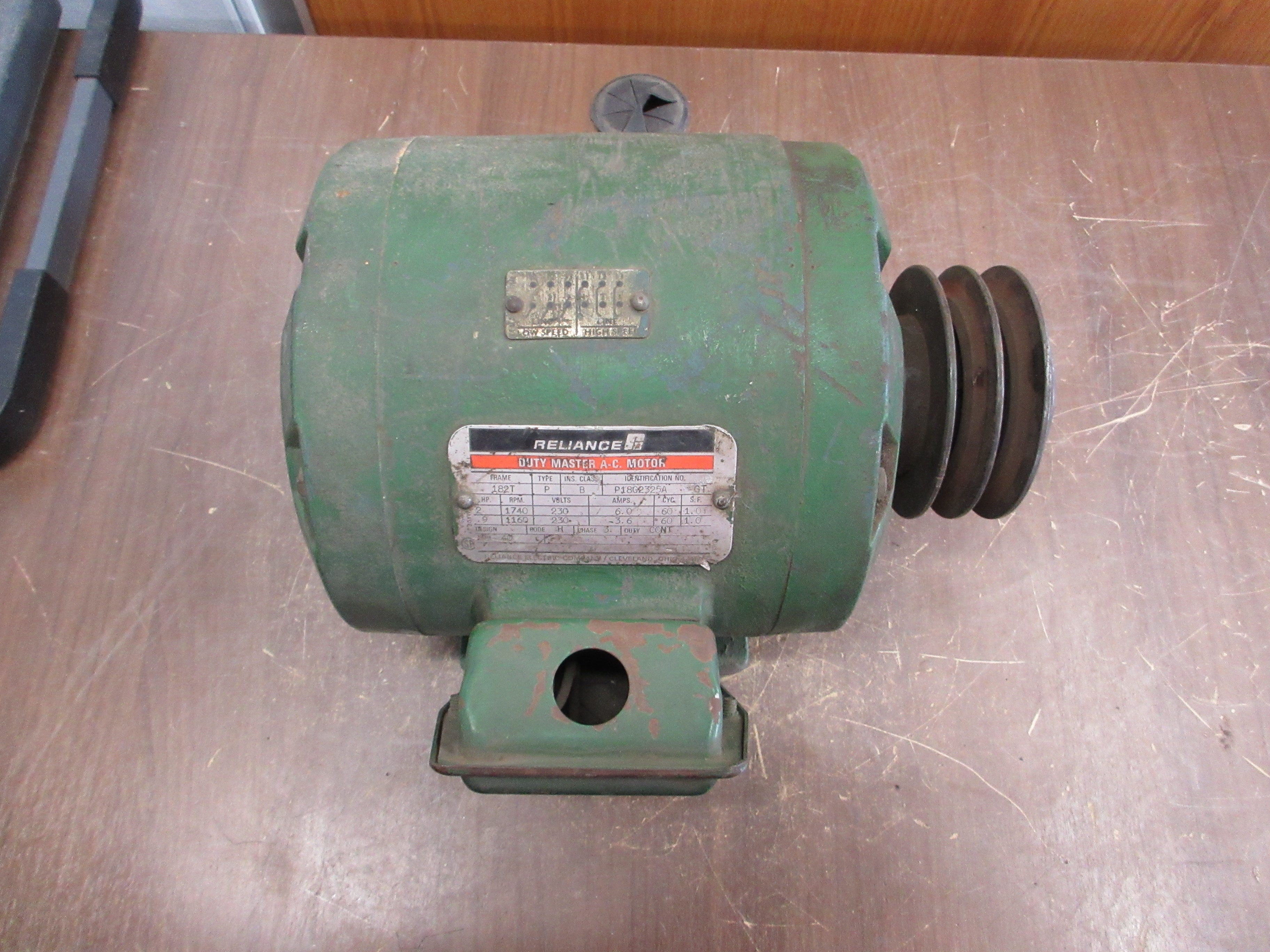 Reliance AC Motor P18G2325A GT 2HP 1800RPM 230V 6A 60Hz Used