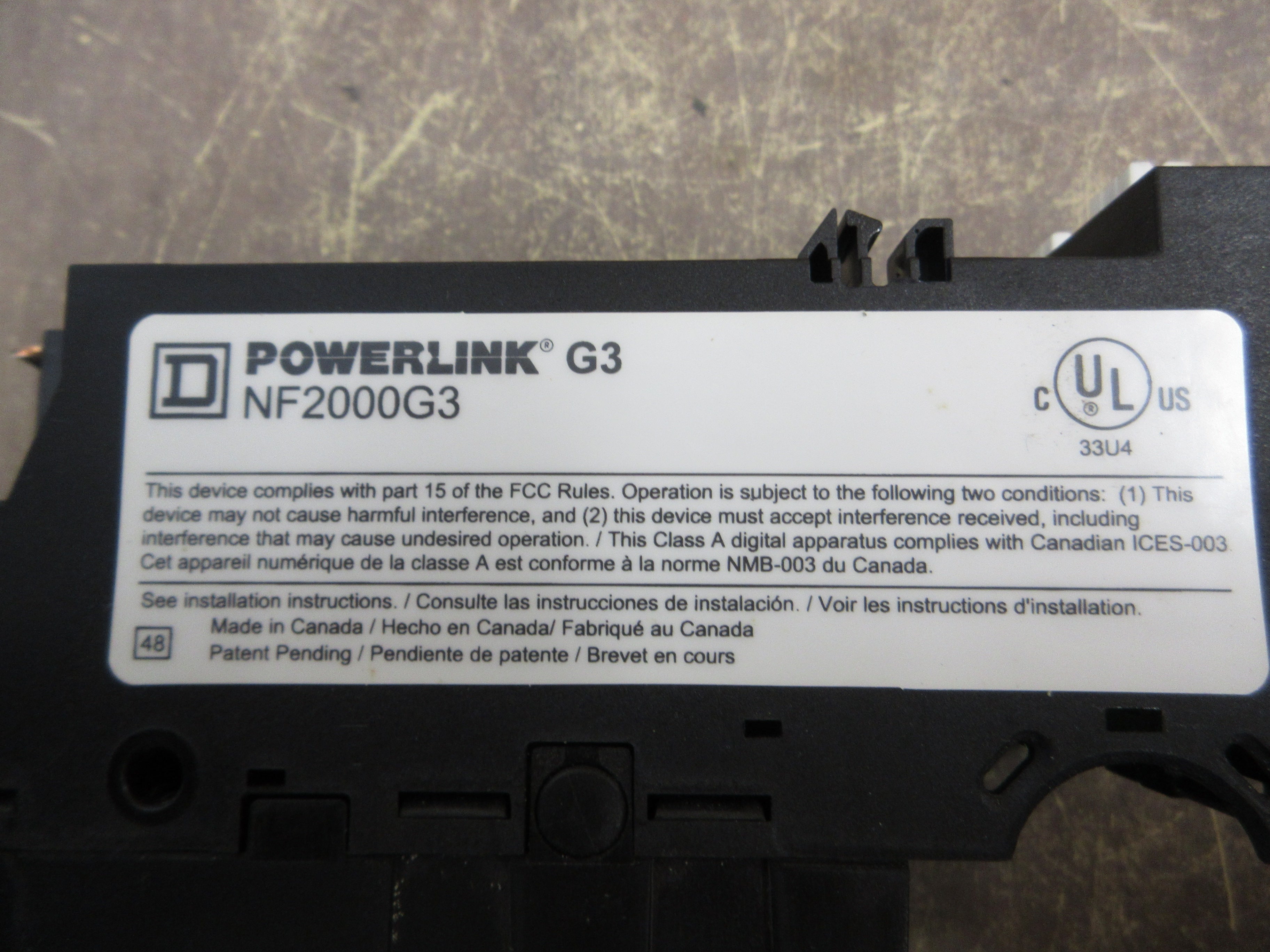 Square D Powerlink G3 Controller NF2000G3 *No Terminal Cover* Used