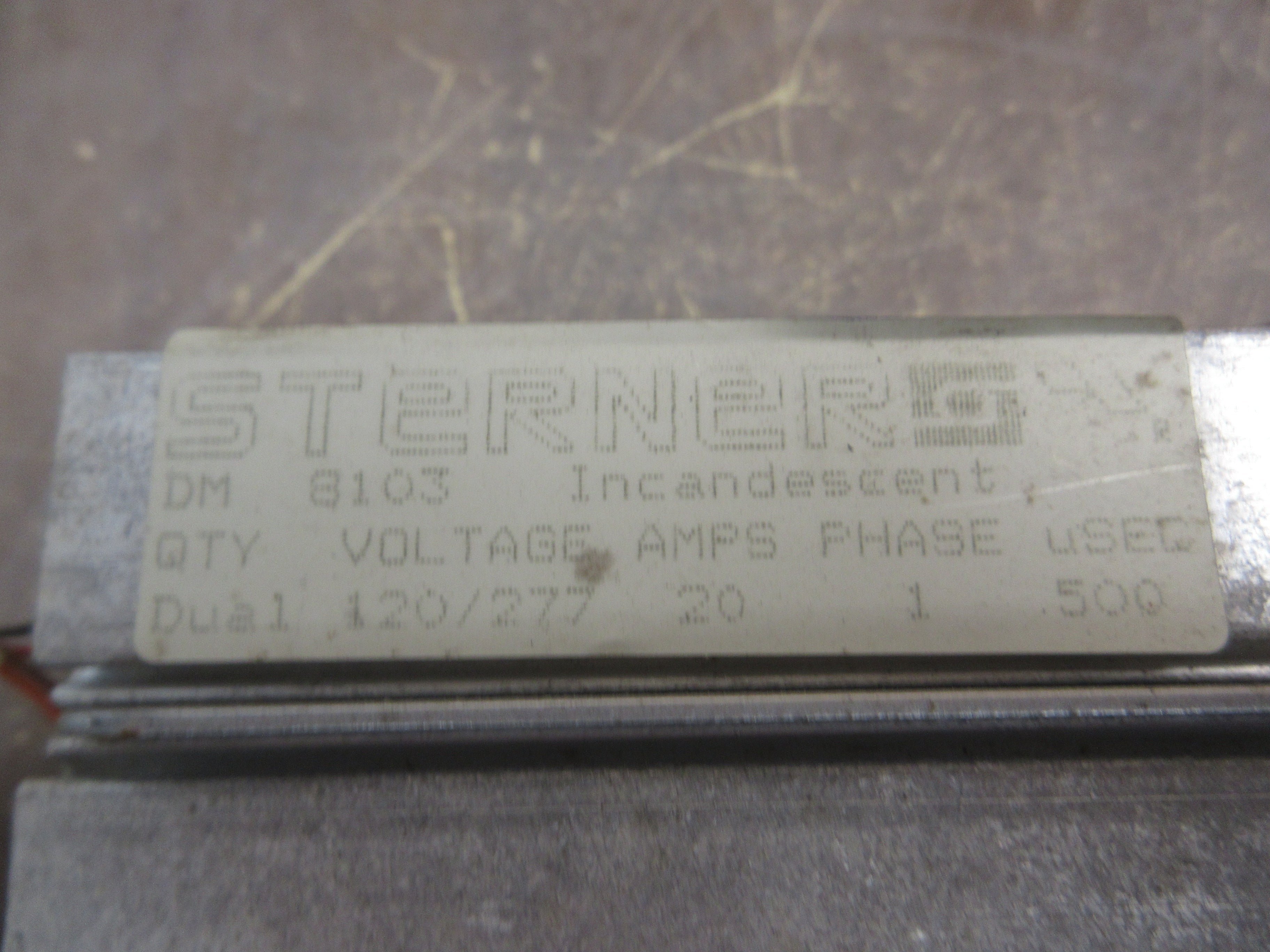 Sterner Incandescent Ballast DM 8103 Dual 120/277V 20A 1Ph 500 uSEC Used