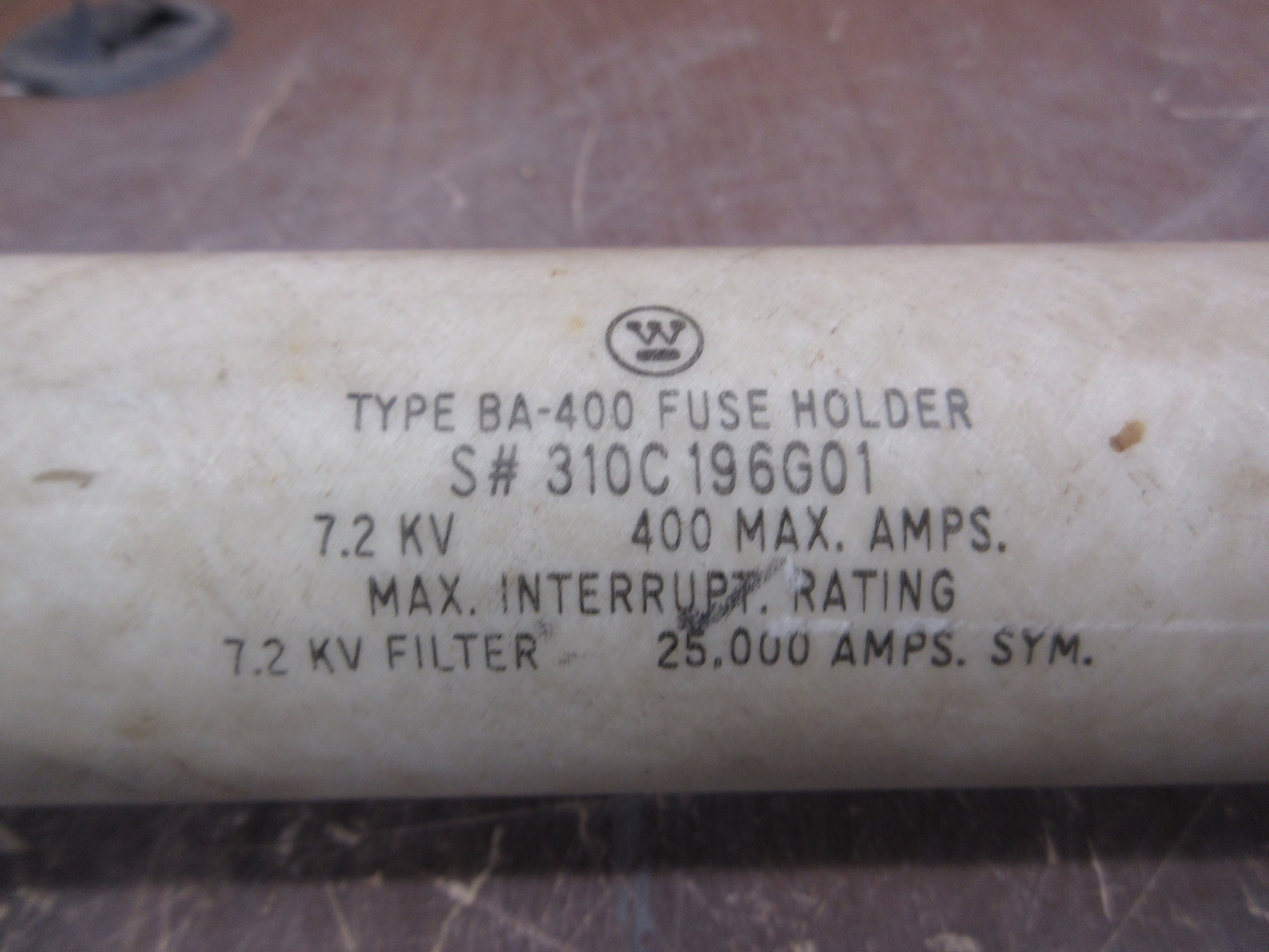 Westinghouse Type BA-400 Fuse Holder 310C196G01 400A Max 7.2kV 300E Refill Used