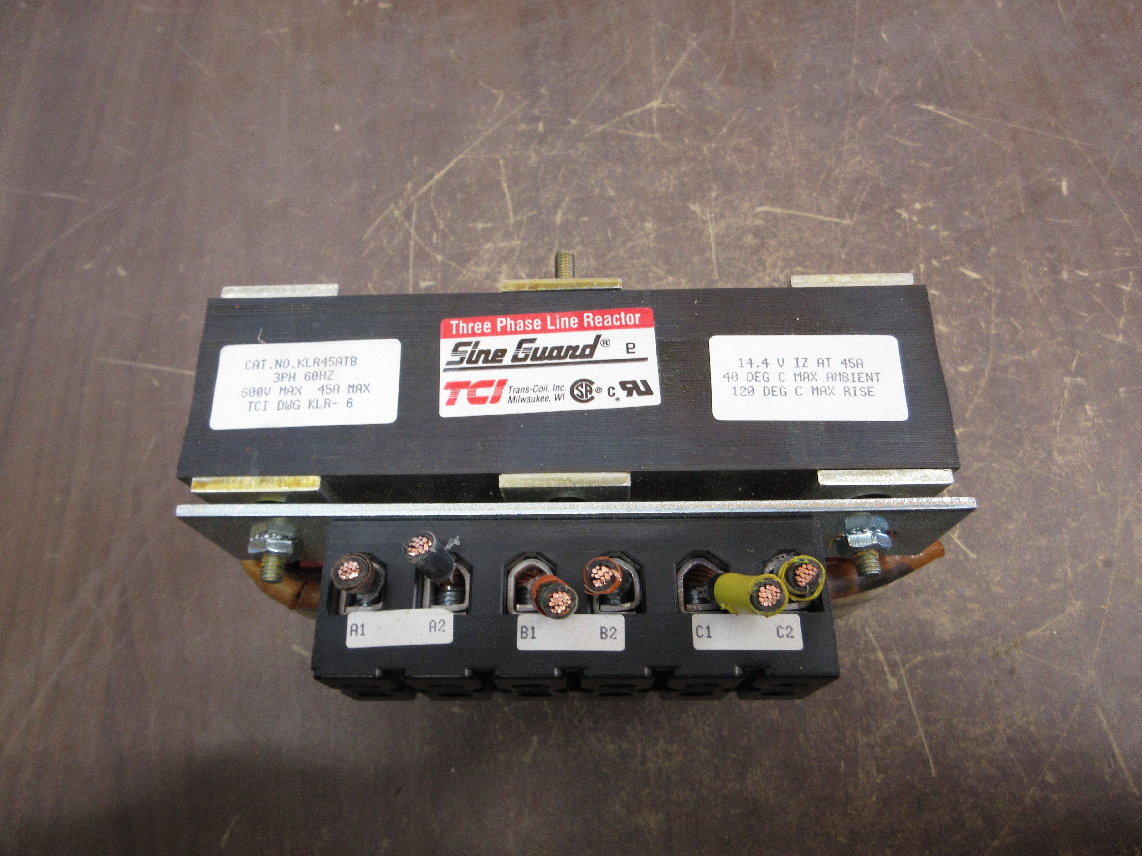TCI Sine Guard 3Ph Line Reactor KLR45ATB 45A 600V 60Hz Used