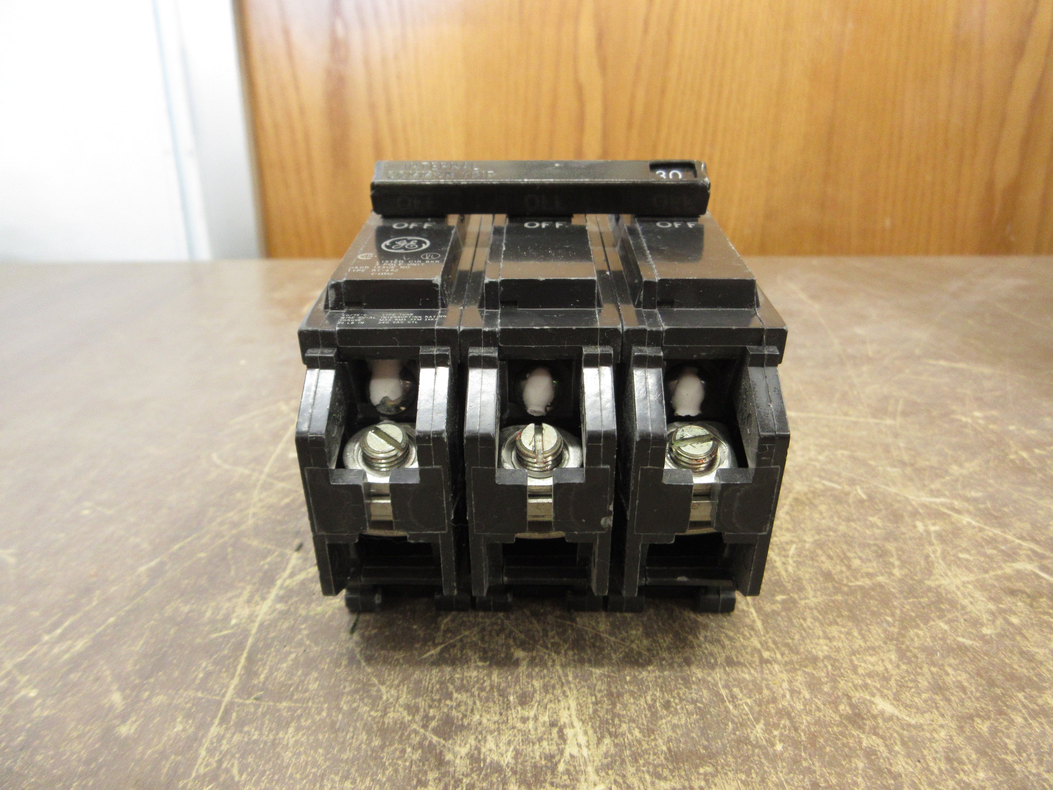 GE Bolt-On Circuit Breaker THQB3130 30A 240V 3P Used
