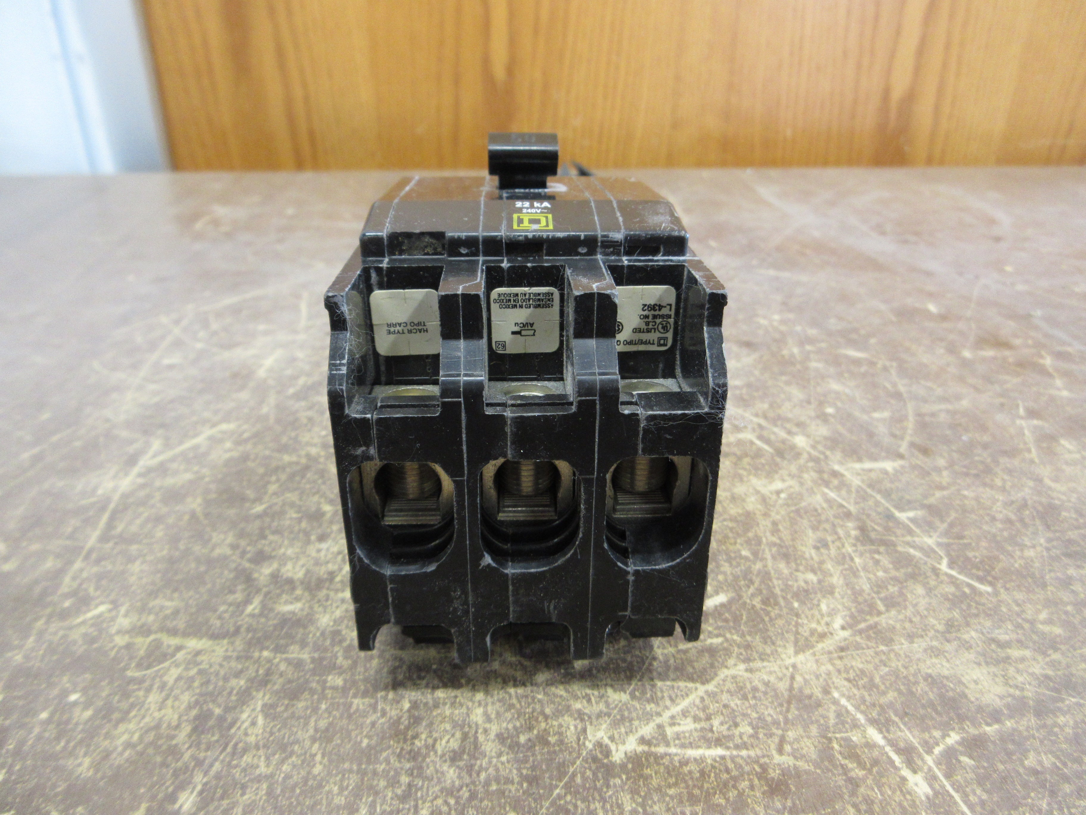 Square D Bolt-On Circuit Breaker QOB350VH 50A 240V 3P 22kA Used