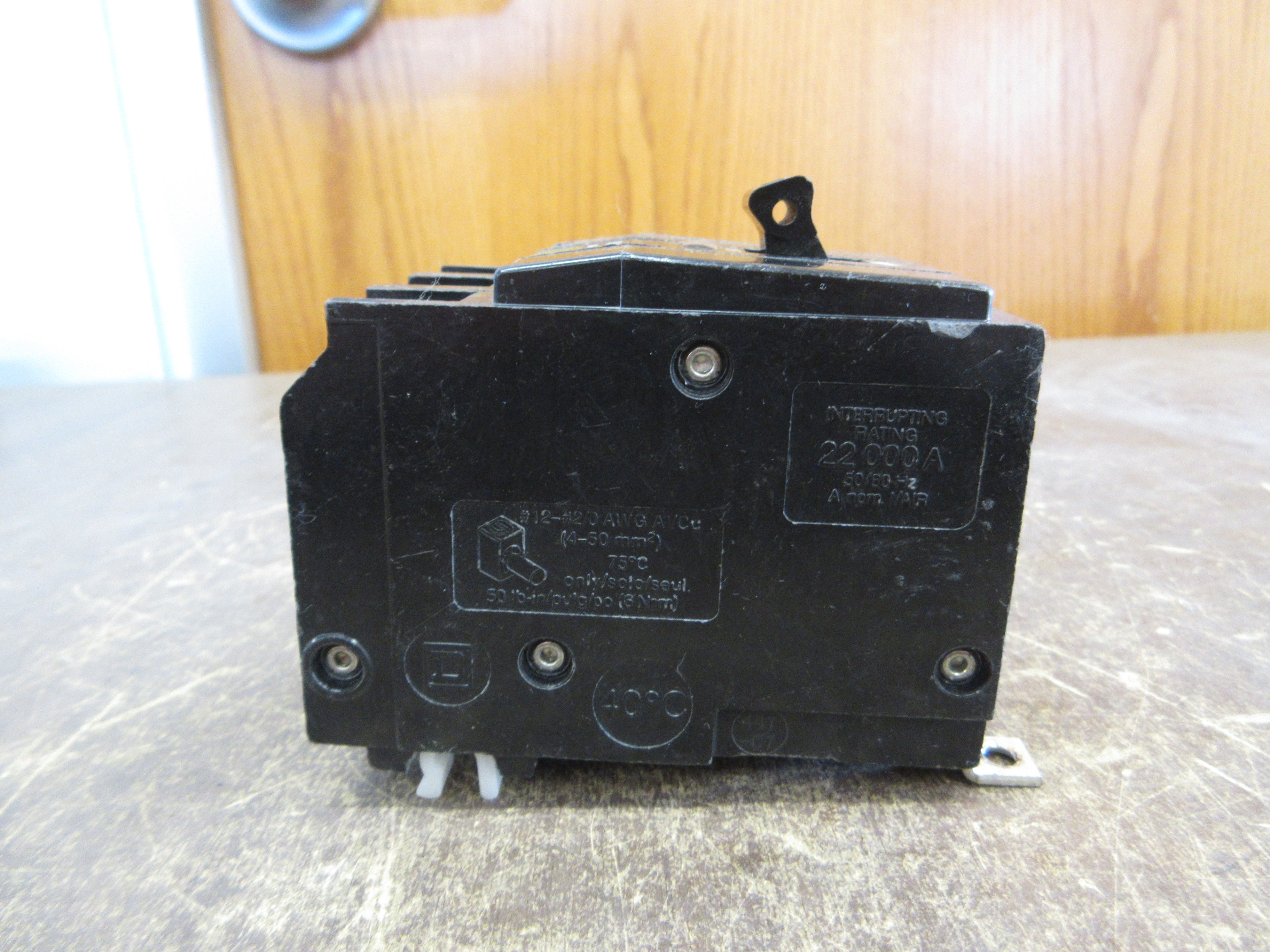 Square D Bolt-On Circuit Breaker QOB350VH 50A 240V 3P 22kA *No Bolts* Used