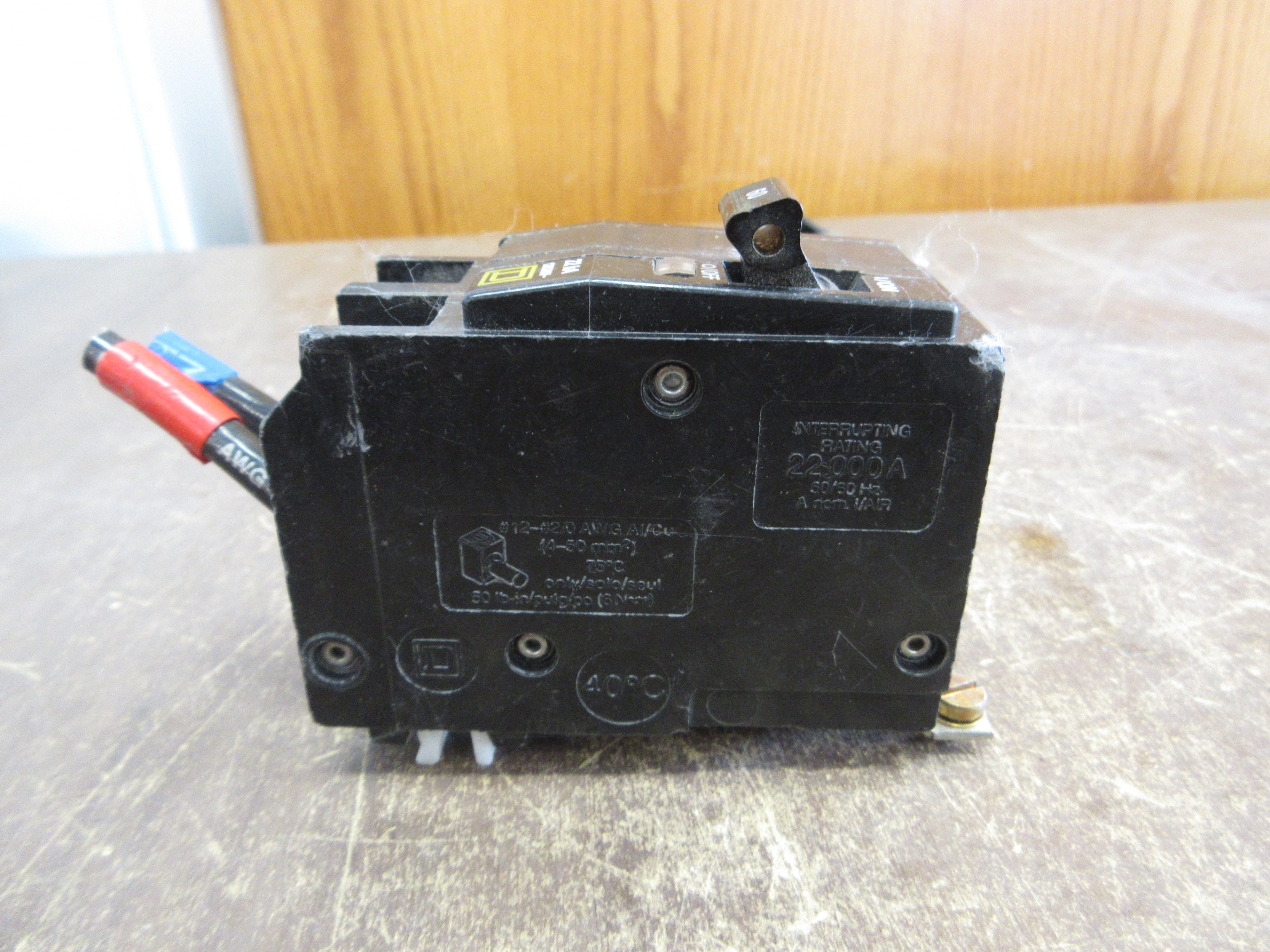 Square D Bolt-On Circuit Breaker QOB260VH 60A 120/240V 2P 22kA Used