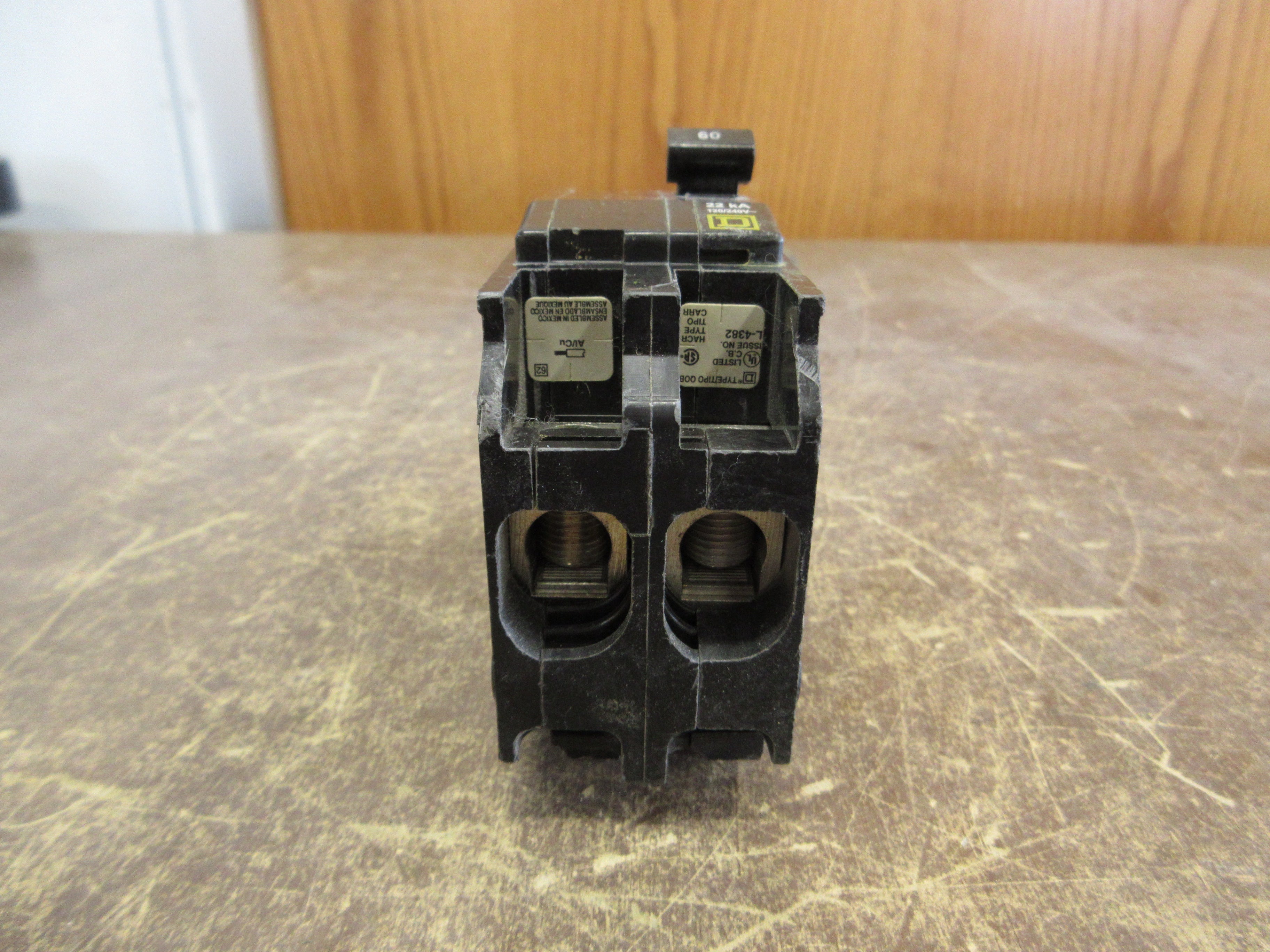 Square D Bolt-On Circuit Breaker QOB260VH 60A 120/240V 2P 22kA Used