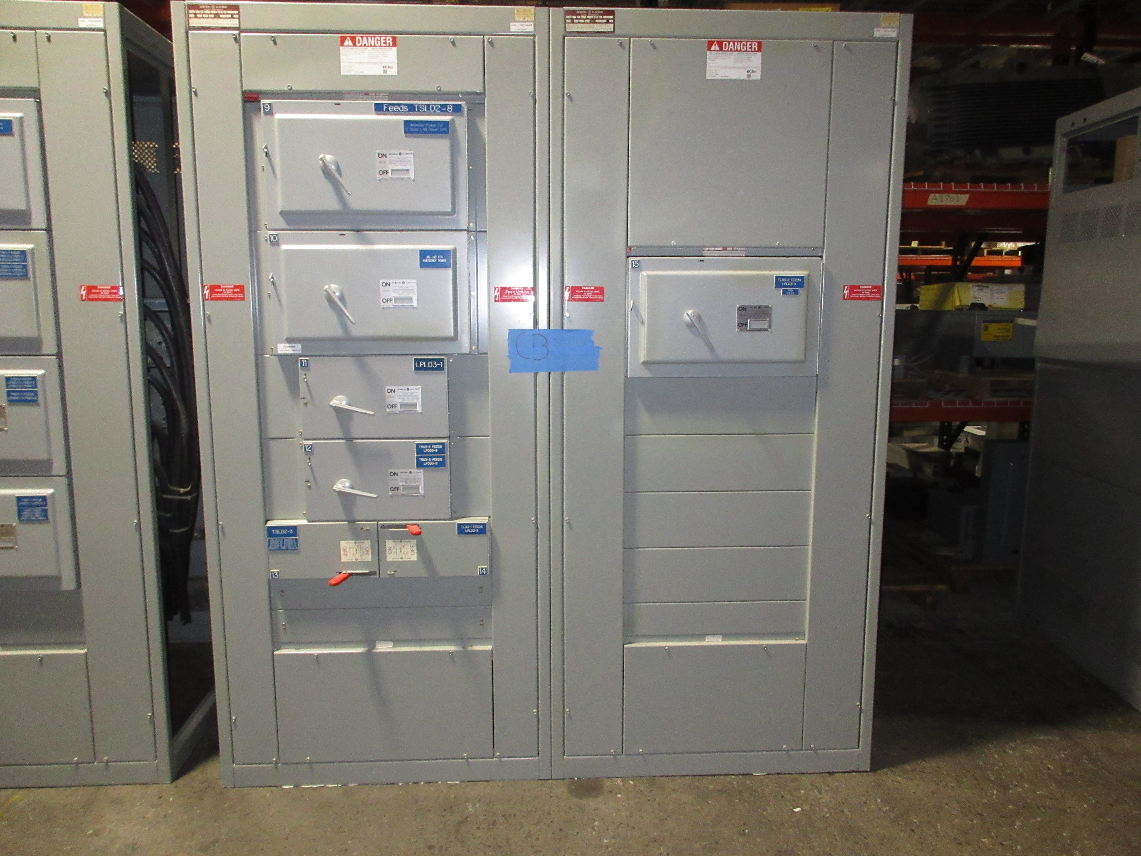 GE 3000A Main Switch Gear Line Up TC3030SS 3000A Main Breaker Used