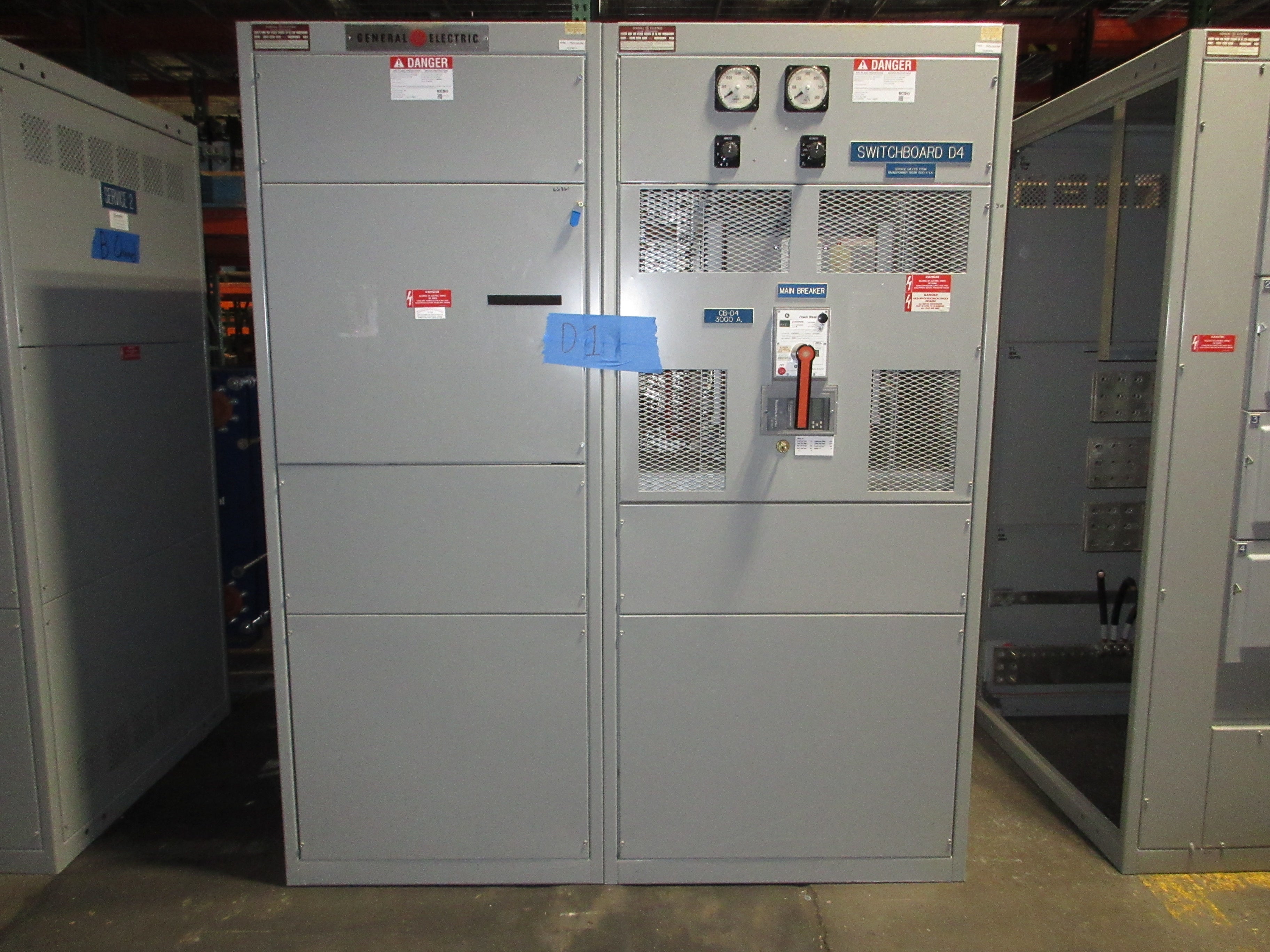 GE 3000A Main Tie Main Switch Gear Line Up TC3030SS 3000A Main Breaker Used