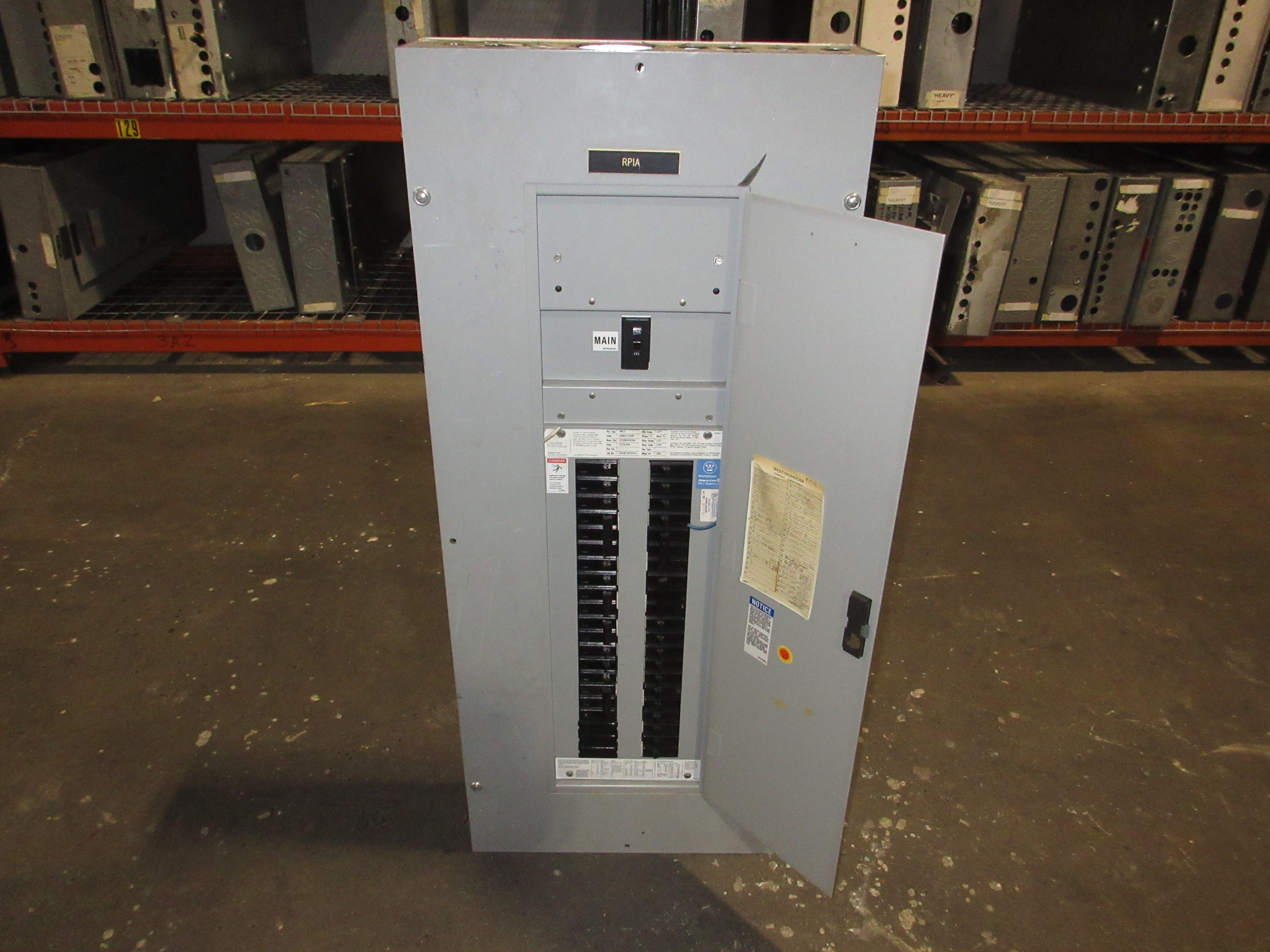 Westinghouse Main Breaker Circuit Breaker Panel 5158C03G04 225A Max 208Y/120V