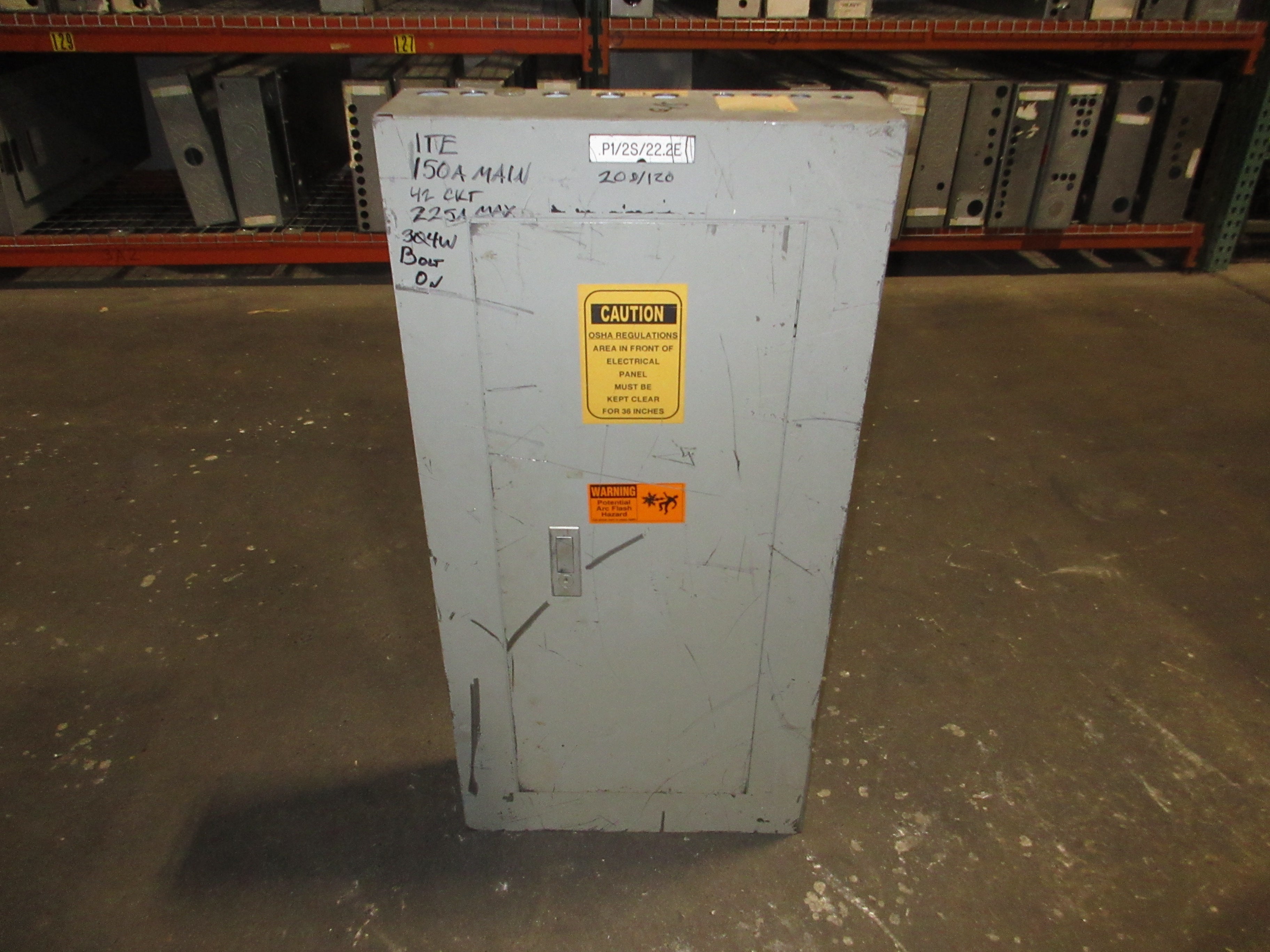 ITE Main Breaker Circuit Breaker Panel UBA42-24B 225A Max 208Y/120V 3Ph 4W Used