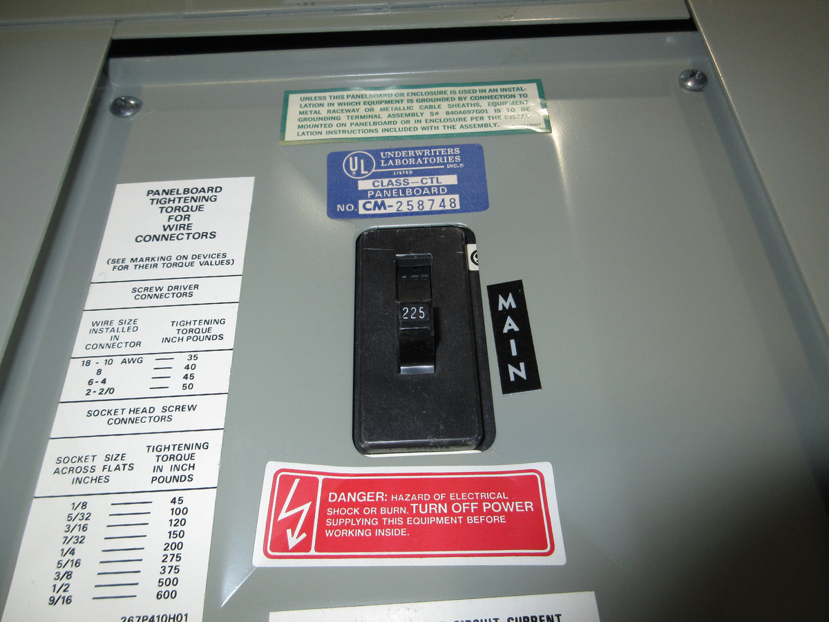 Westinghouse Main Breaker Circuit Breaker Panel MP 32229 225A Max 120/208V Used