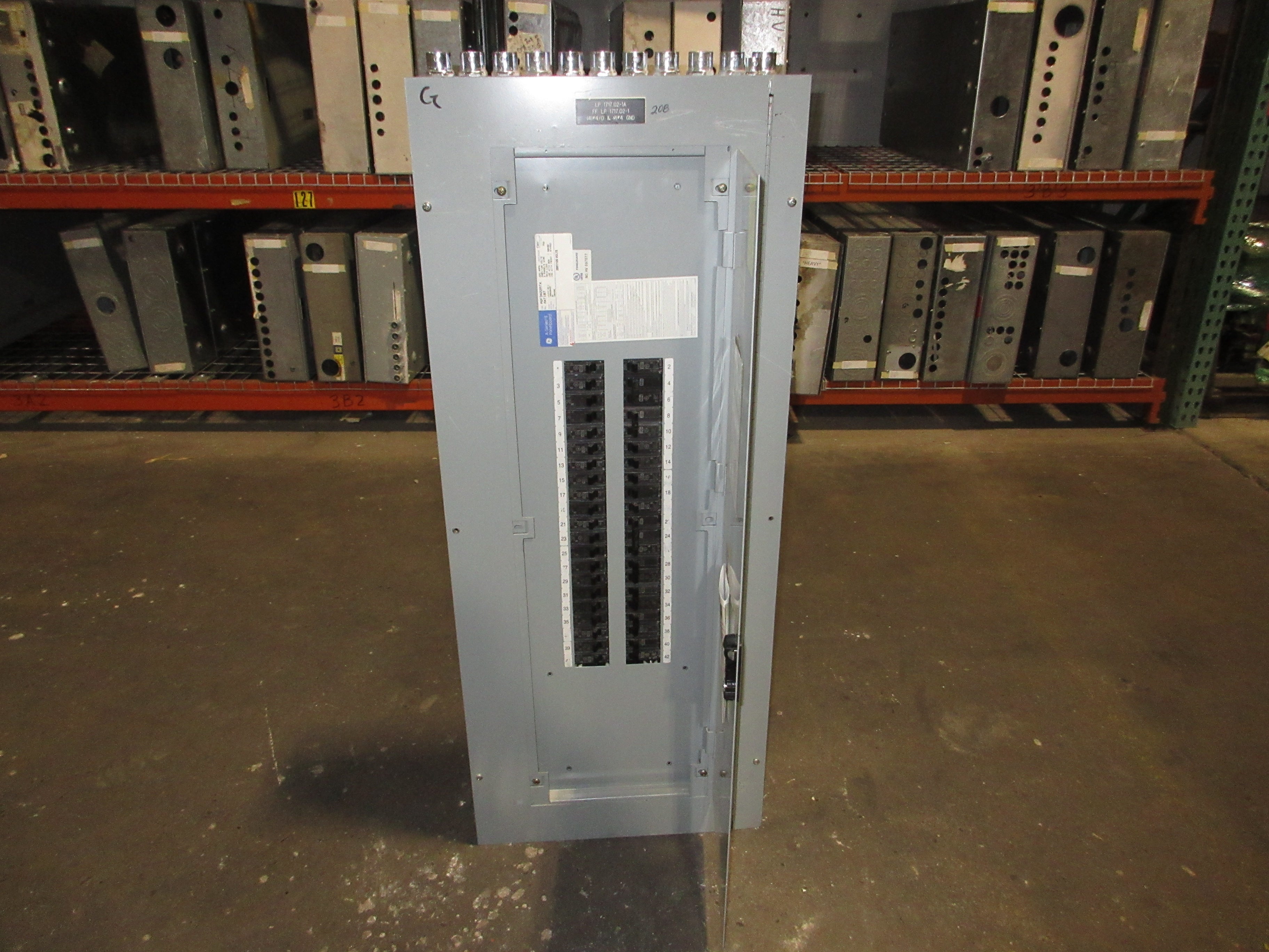 GE Main Lug Breaker Panel AQF3422MTX AXT1B7 225A Max 208Y/120V 3Ph 4W 42-Slot