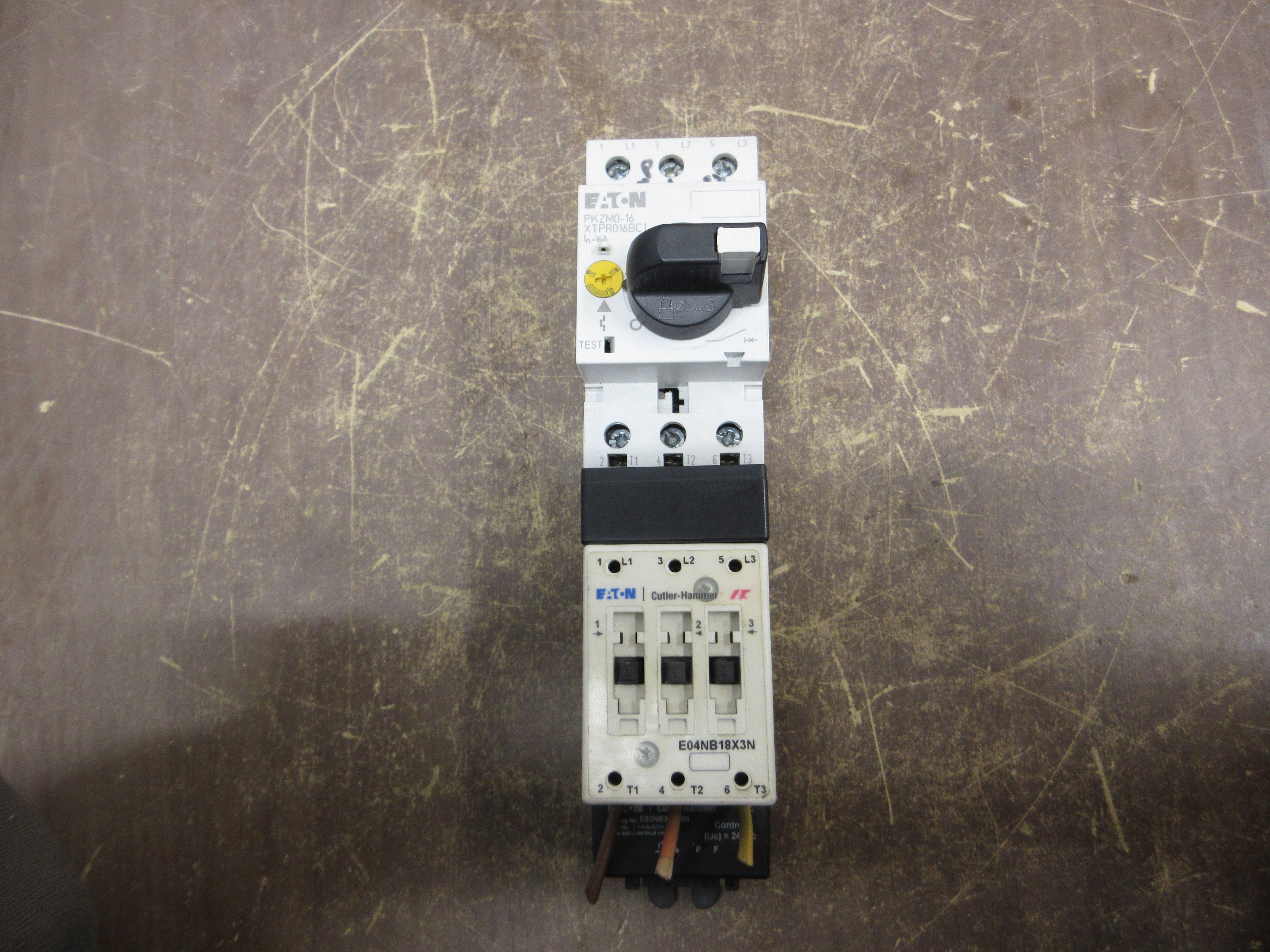 Eaton Starter E04NB18X3N / PKZM0-16 24VDC Coil Trip: 10-16A Used