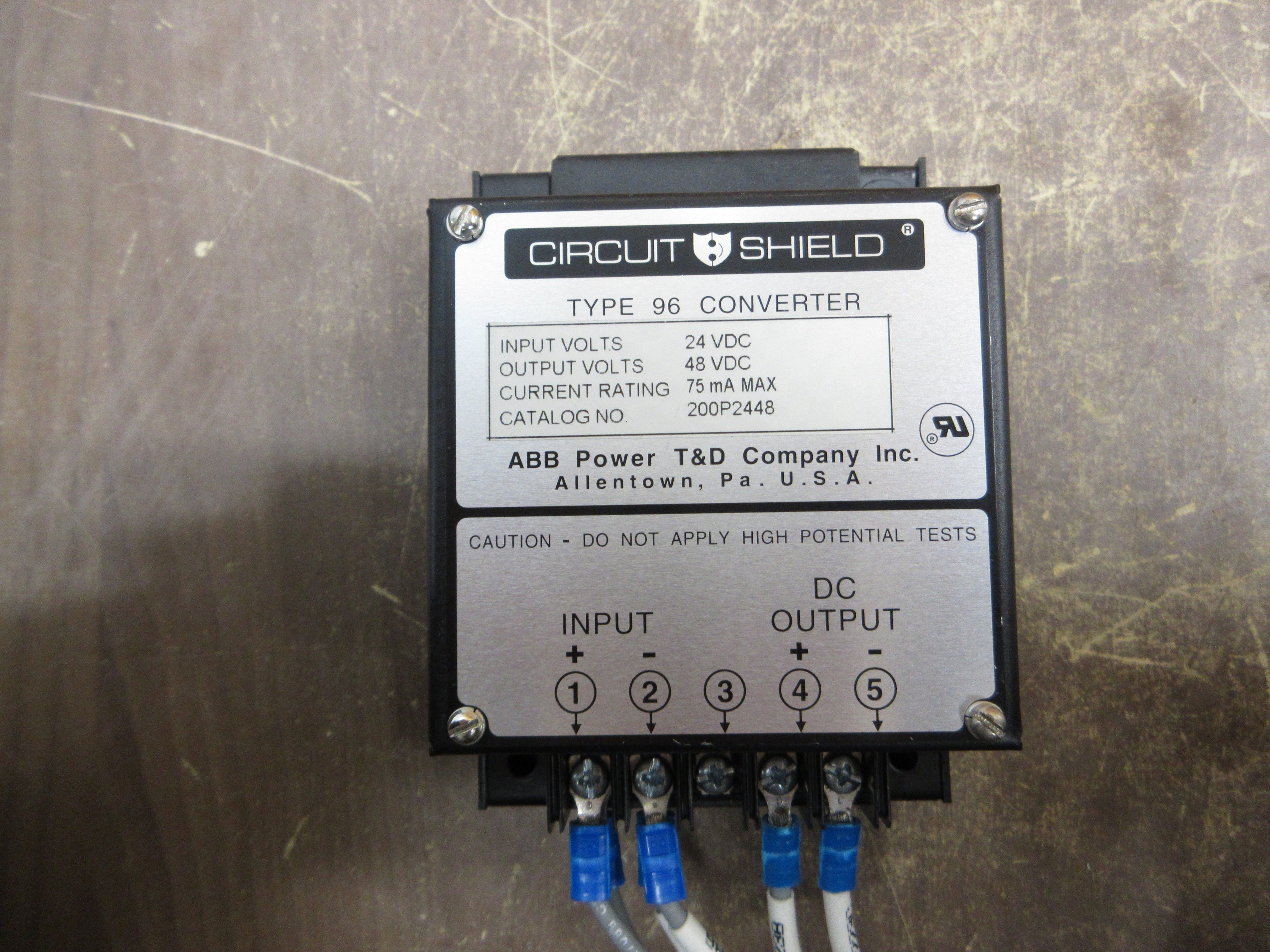ABB Circuit Shield Type 96 Converter 200P2448 Input: 24VDC Output: 48VDC 75mA