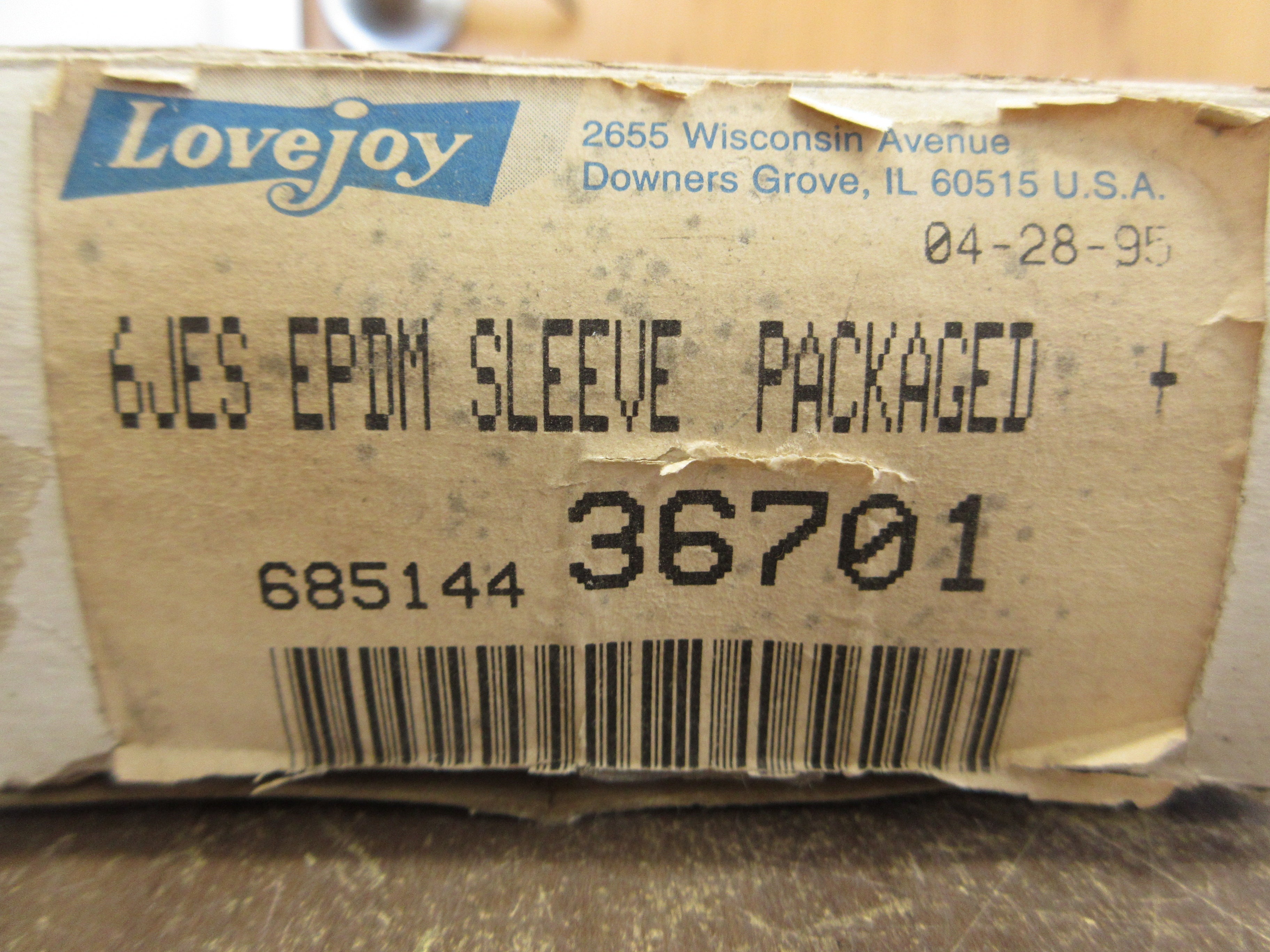 Lovejoy 6JES EPDM Sleeve 685144 36701 New Surplus