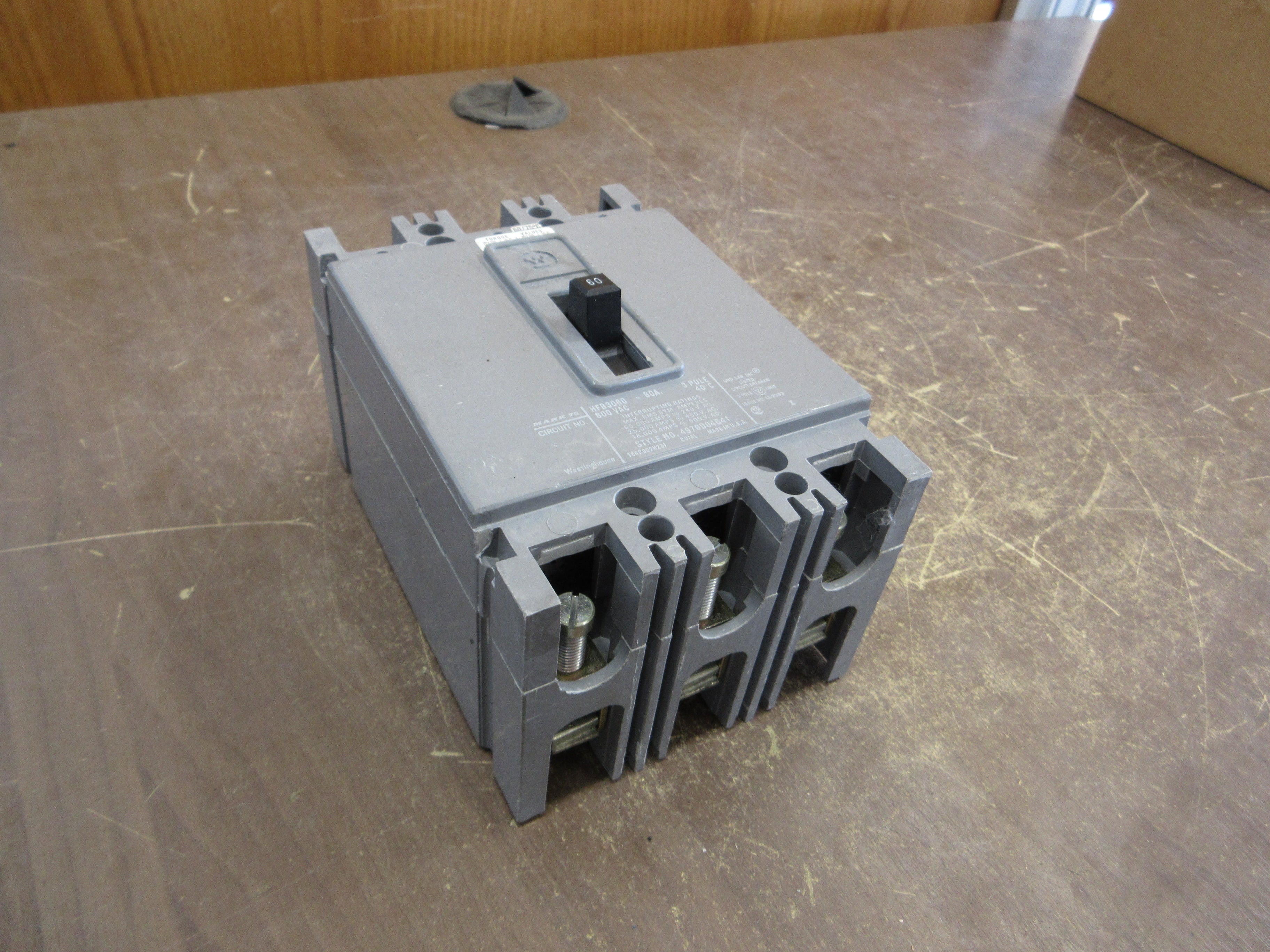 Westinghouse AB De-Ion Circuit Breaker HFB3060 60A 600V 3P New Surplus