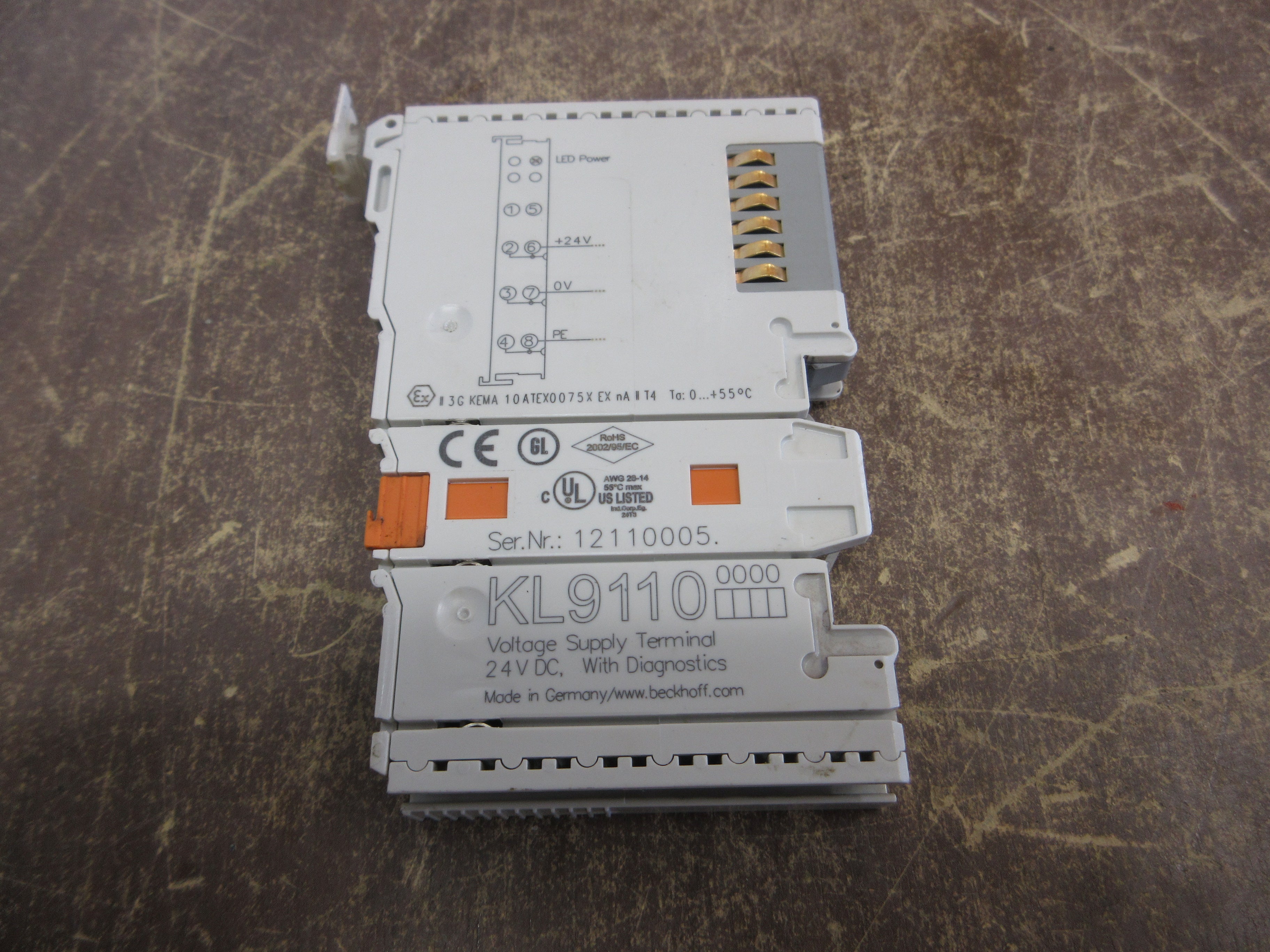 Beckhoff Voltage Supply Terminal KL9110 24VDC w/ Diagnostics Used