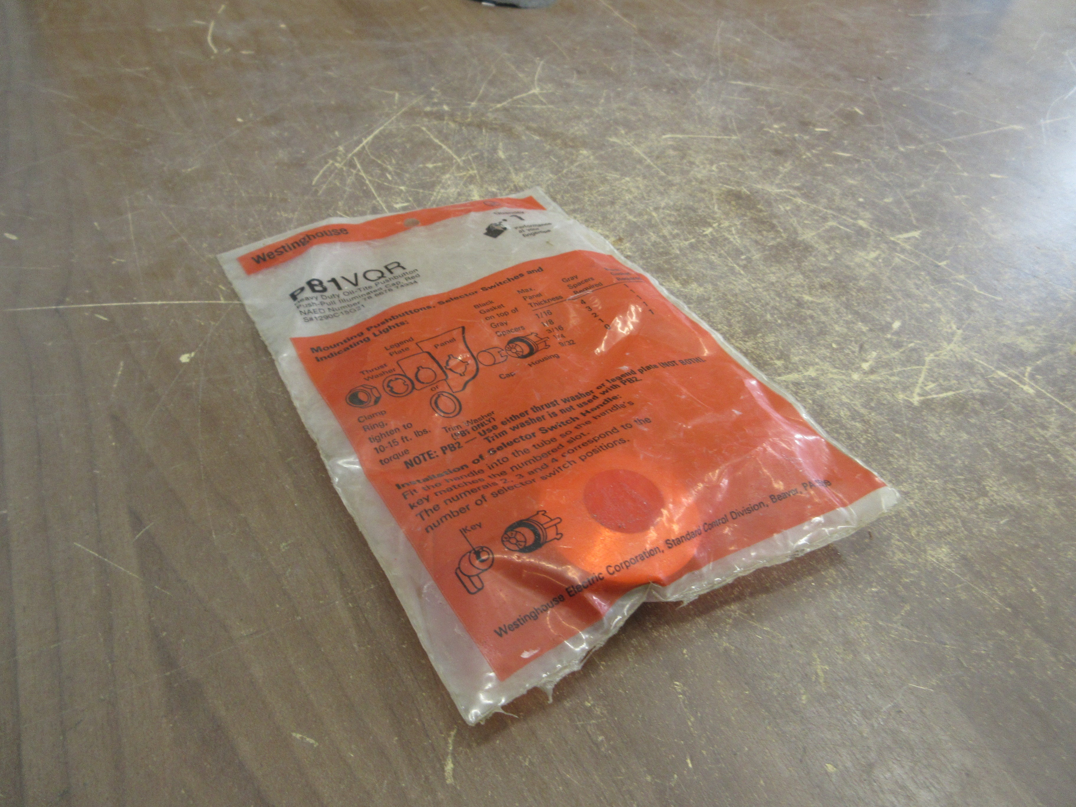 Westinghouse Pushbutton Cap PB1VQR Red New Surplus