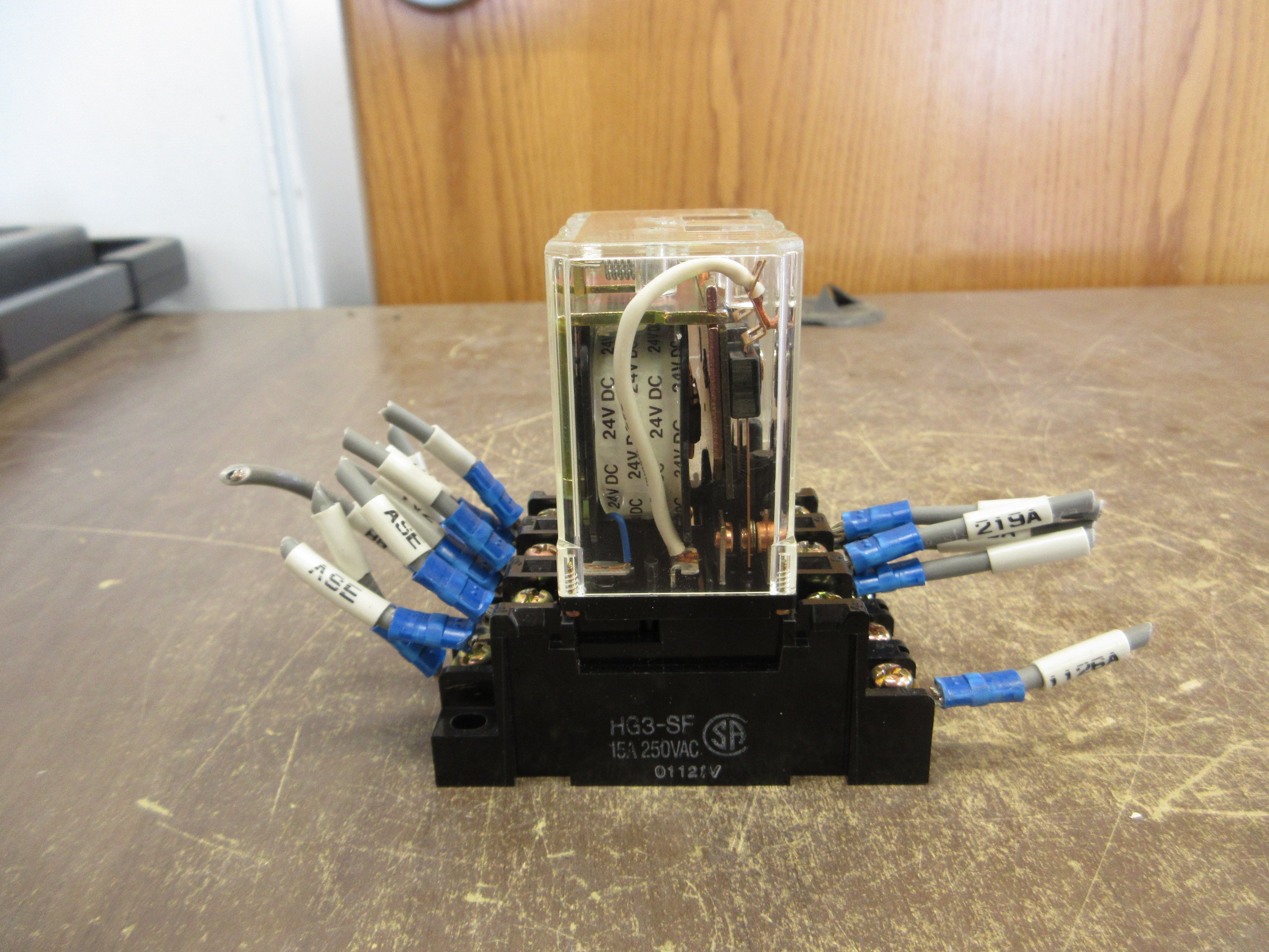 NAiS Relay HG3-DC24V 24VDC Coil w/Base *Missing Bottom Cover* Used