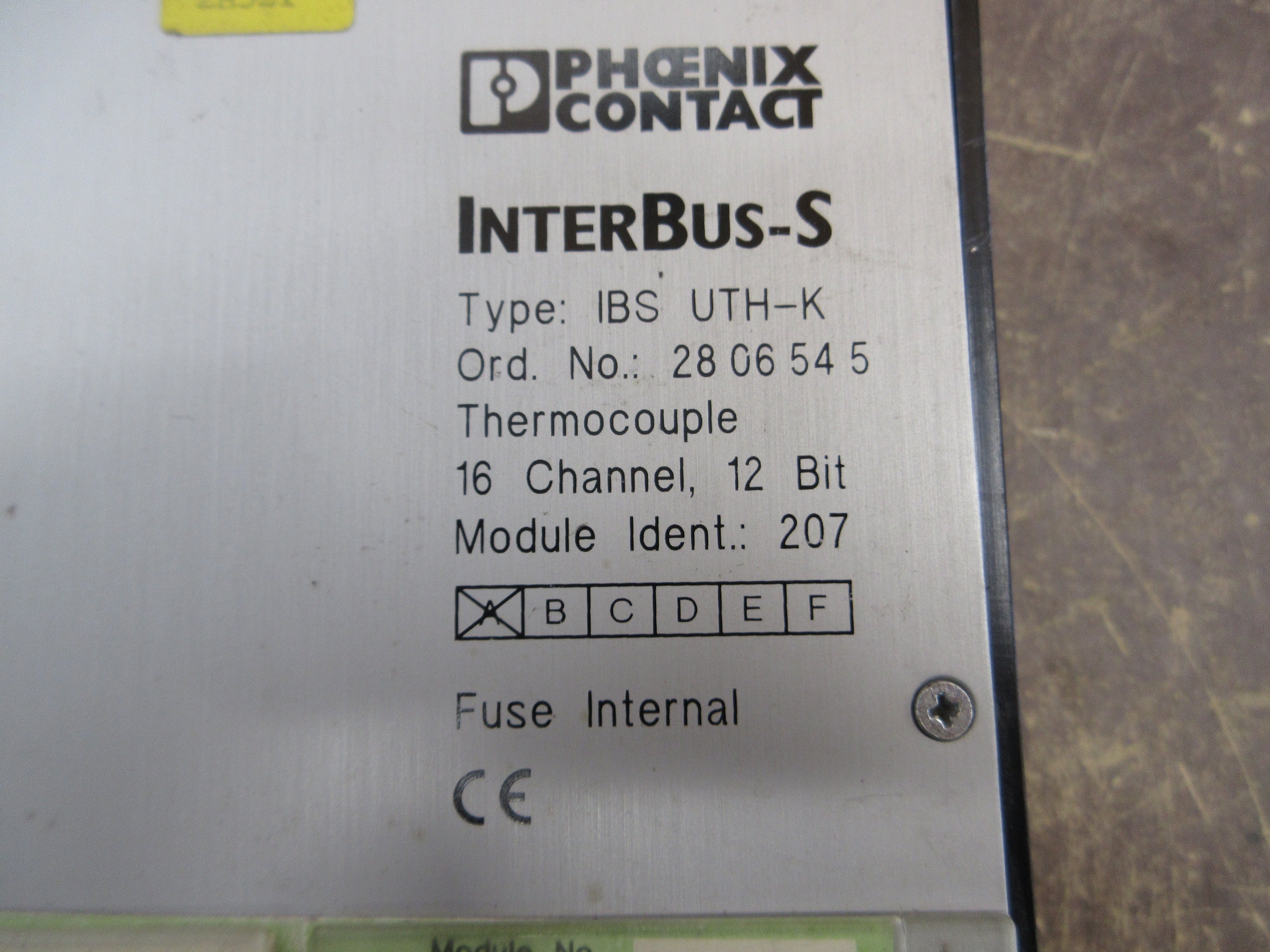 Phoenix Contact InterBus-S Thermocouple IBS UTK-K 16-Channel 12-Bit Used