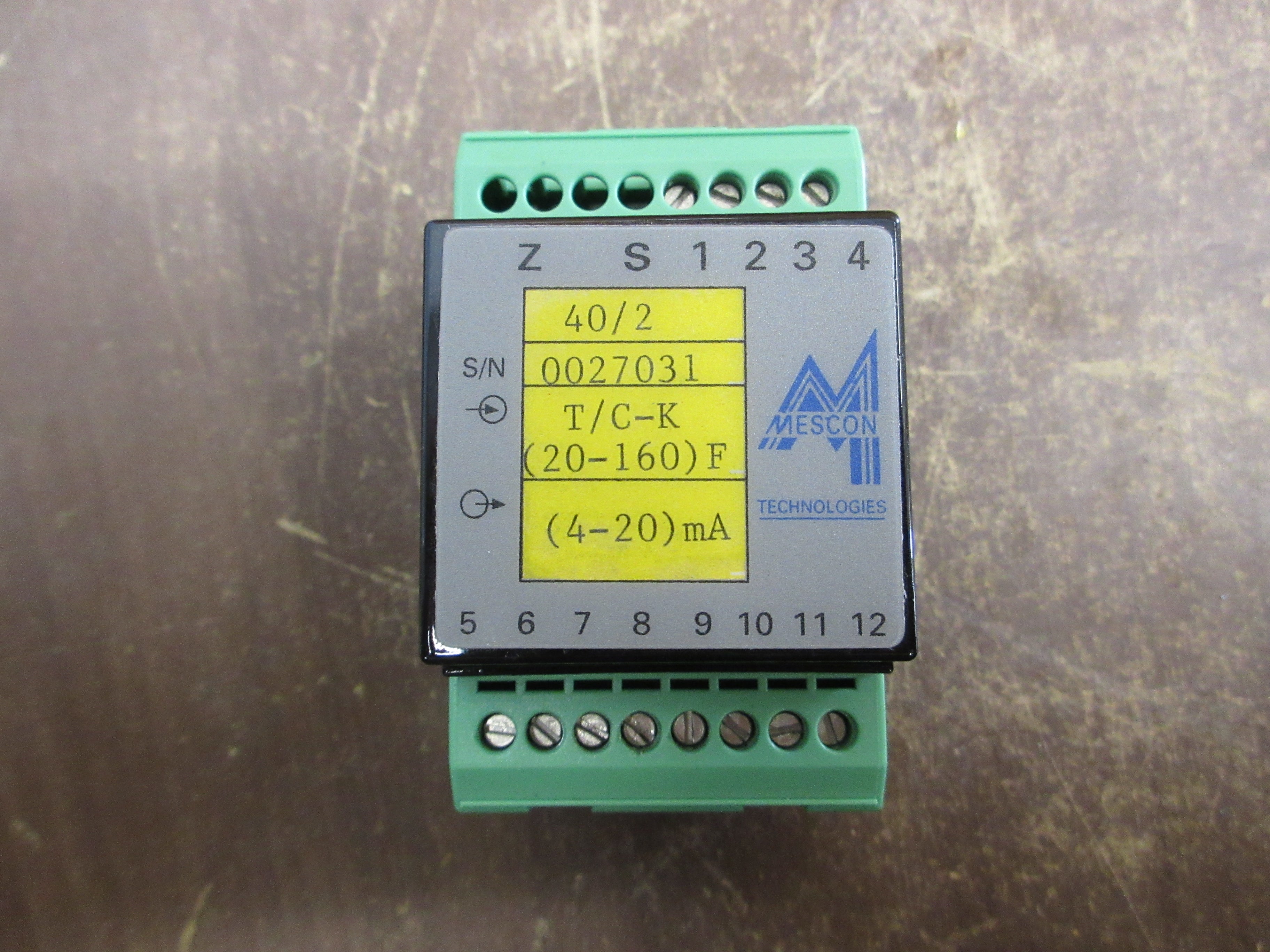 Mescon Signal Conditioner 40/2 4-20mA Used