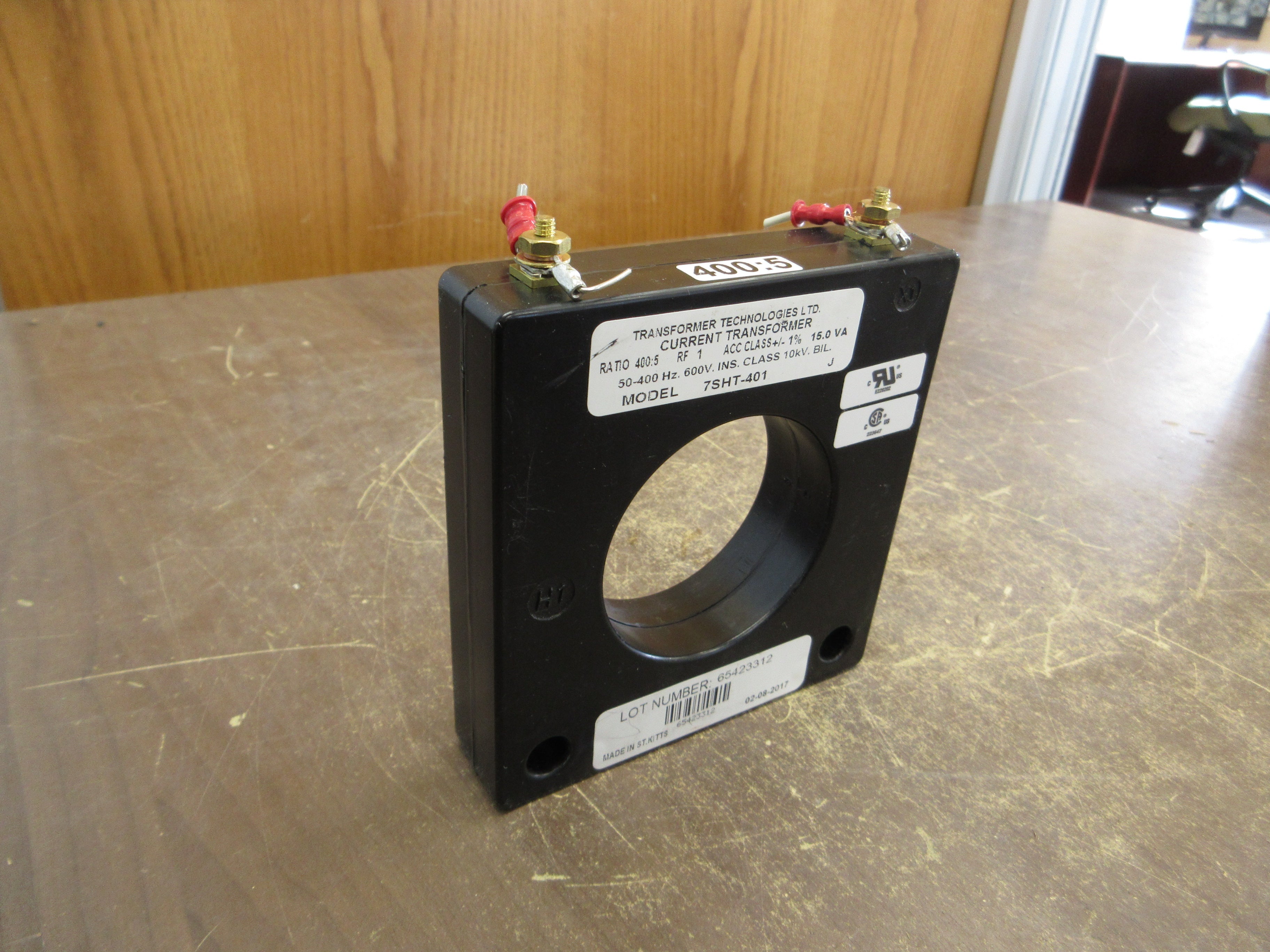Transformer Technologies LTD Current Transformer 7SHT-401 Ratio 400:5A 600V Used