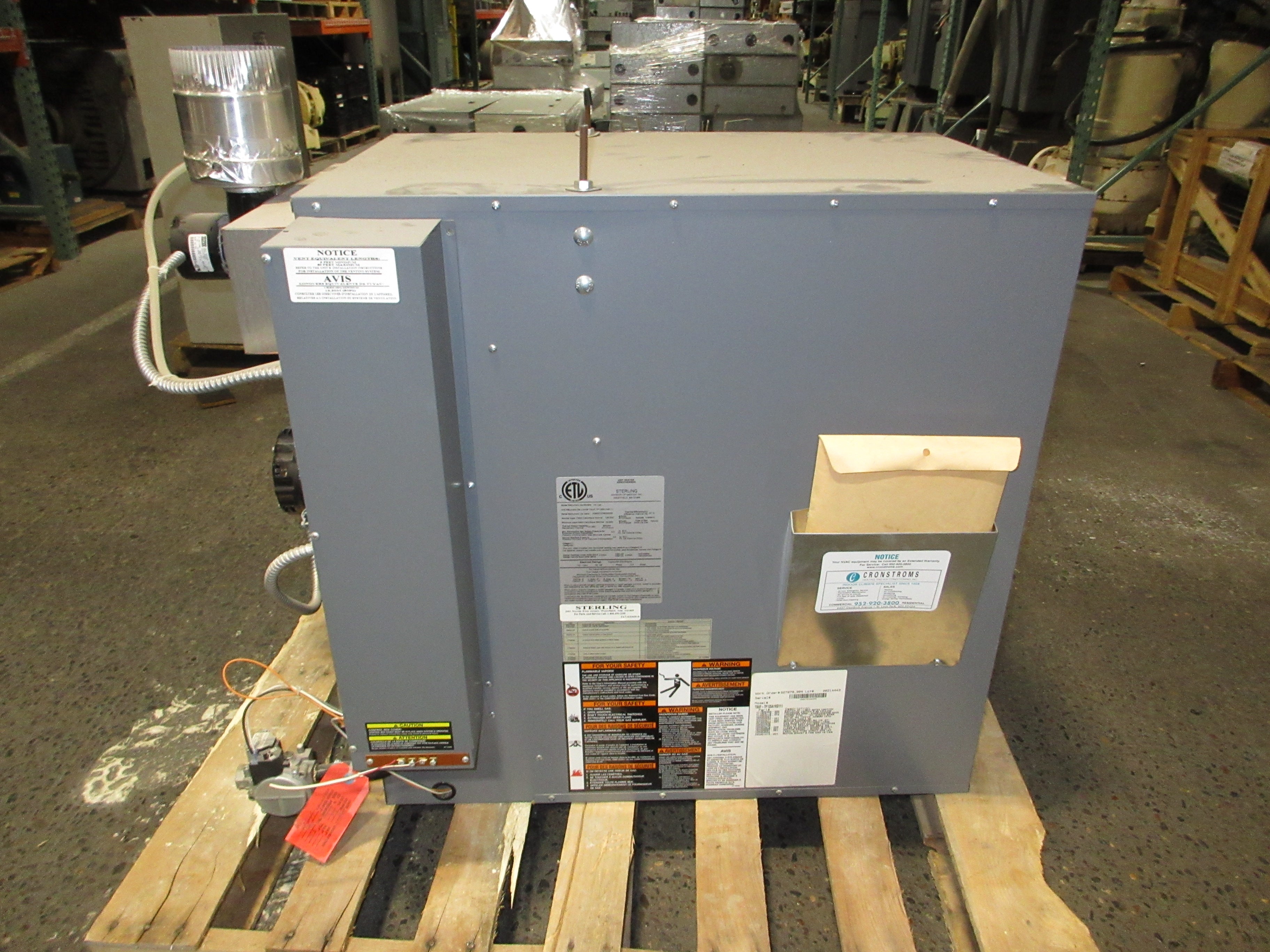 Sterling TF-125 Natural Gas Heater TSUF-TF125A1NS111 120V 1Ph 60Hz 5.8A Used