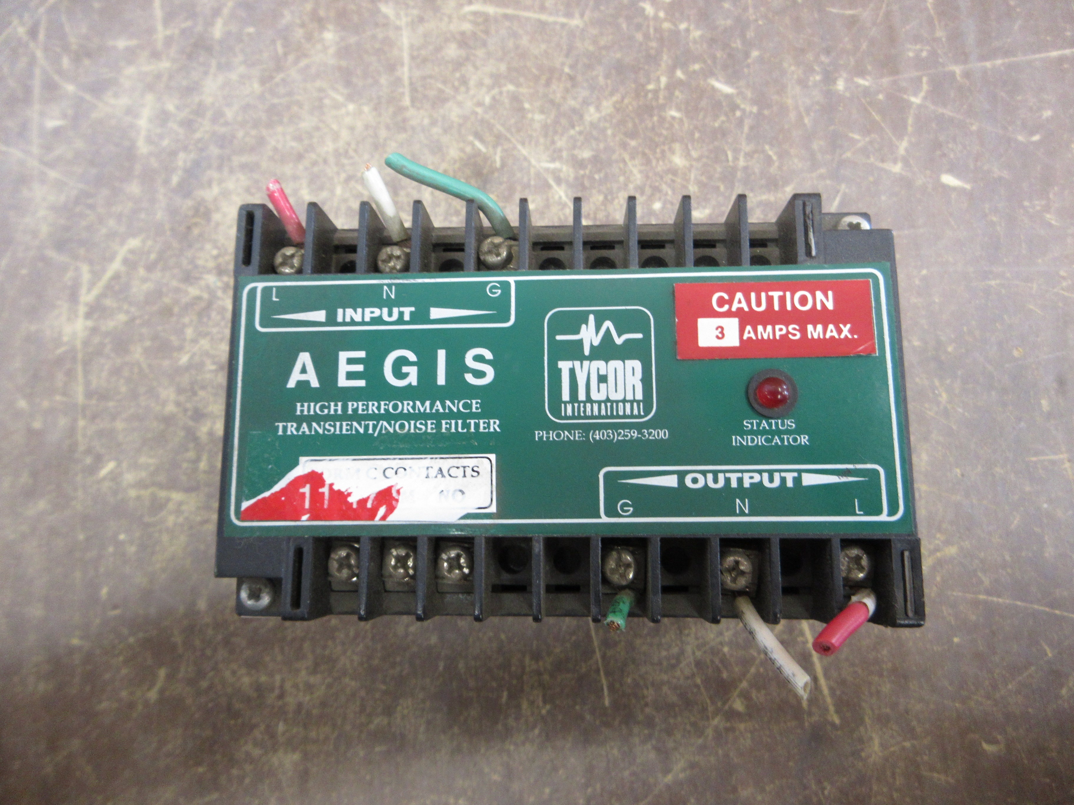 Tycor Aegis High Performance Transient/Noise Filter AGS-1203-XC 120V 3A 1Ph Used