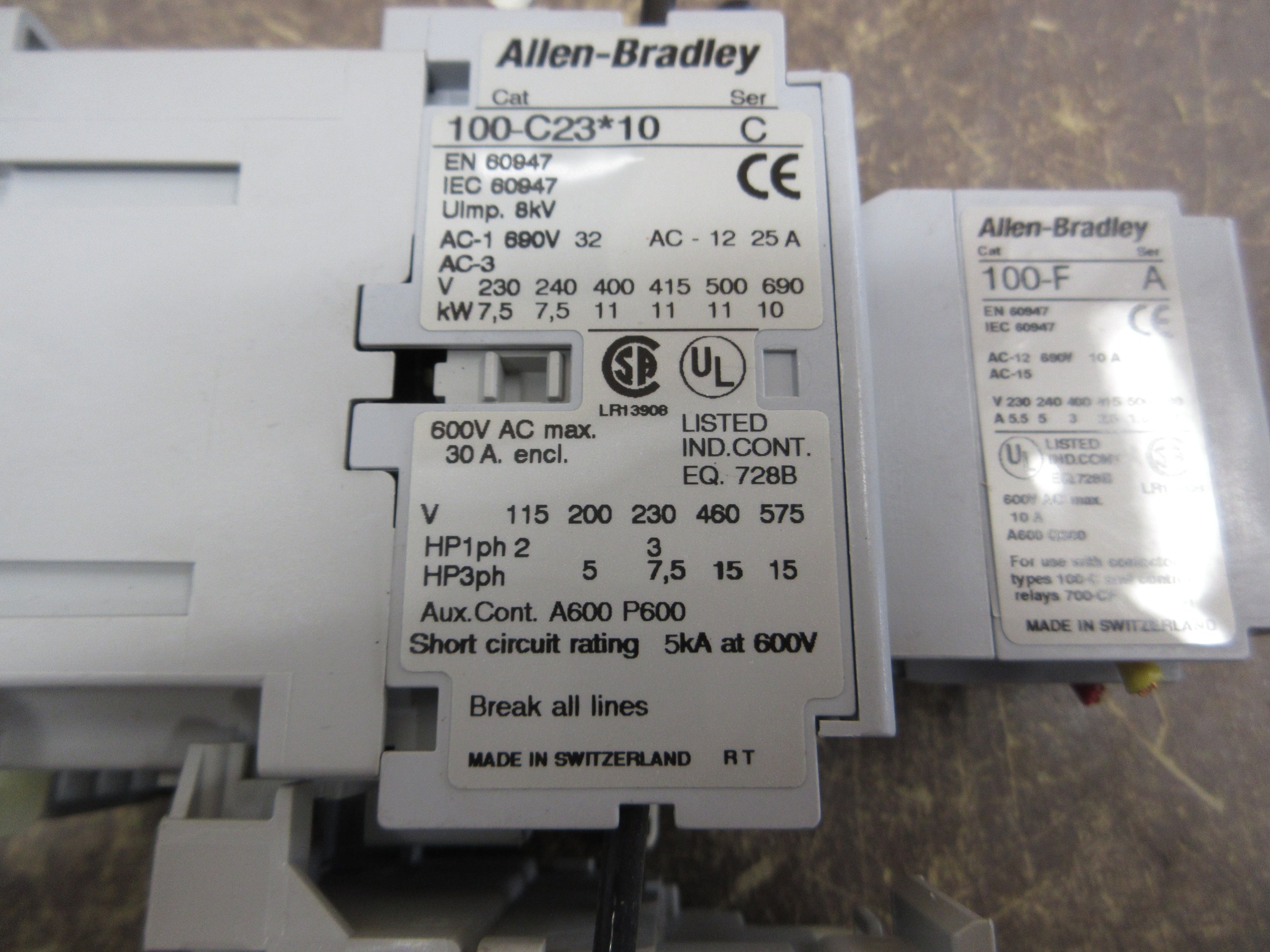 Allen-Bradley Starter 100-C23*10/193-EA2GB 120V Coil Trip: 12-32A Used