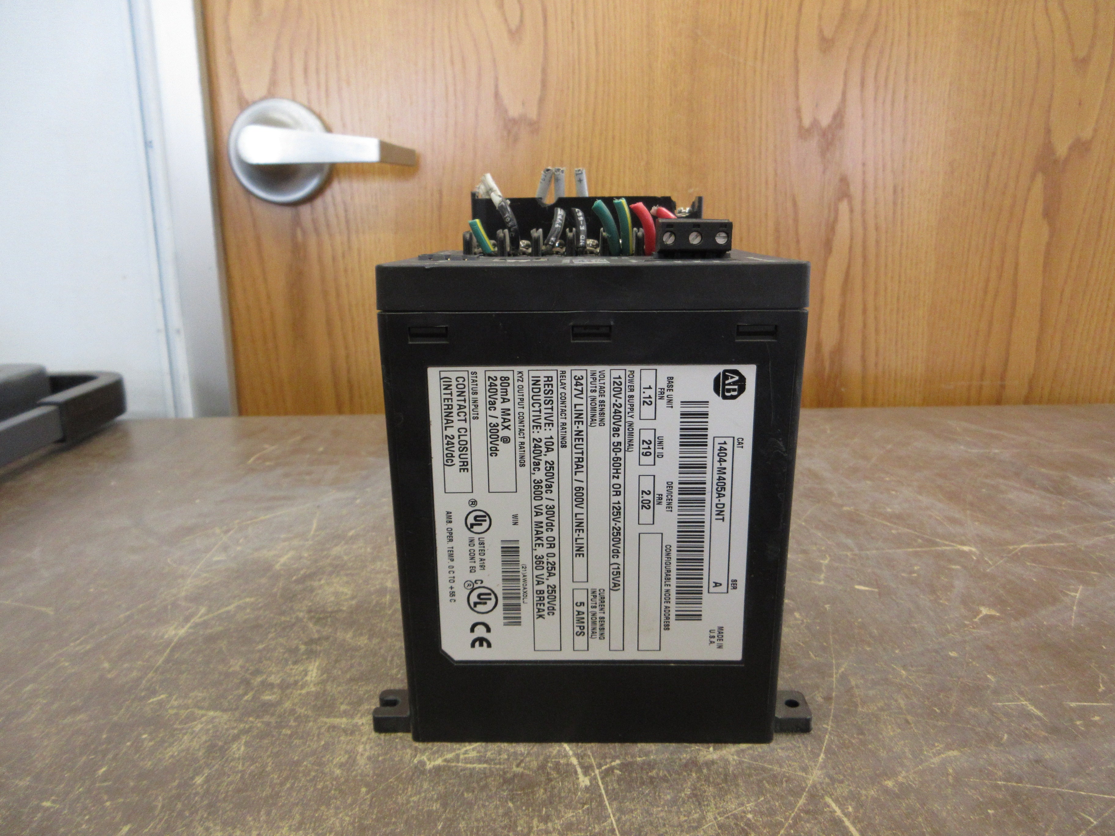 Allen-Bradley Powermonitor 3000 Control Monitor 1404-M405A-DNT Ser. A Used
