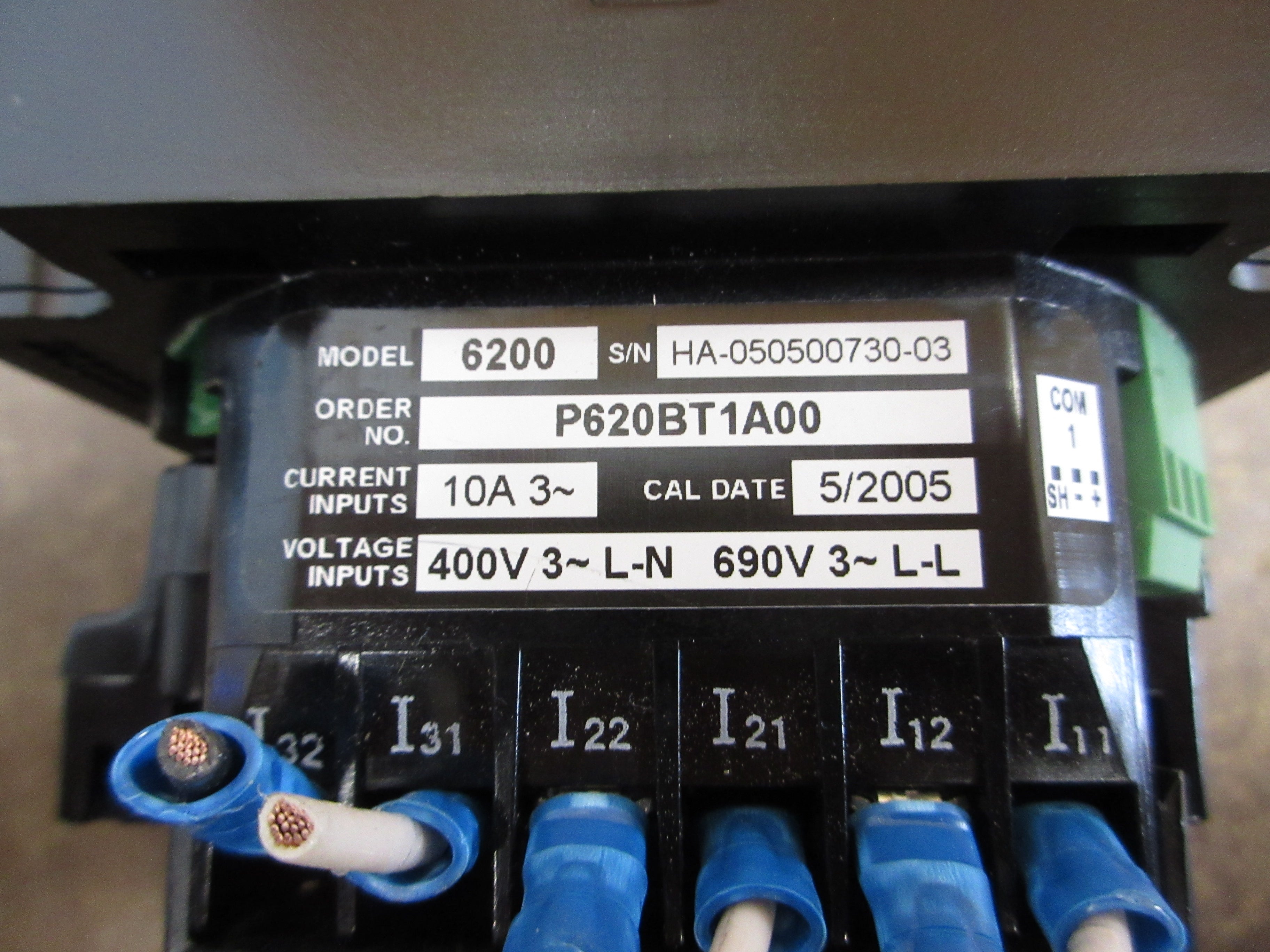 Power Measurement Ion Power Meter 6200 P620BT1A00 3Ph 400V L-N 690V L-L Used
