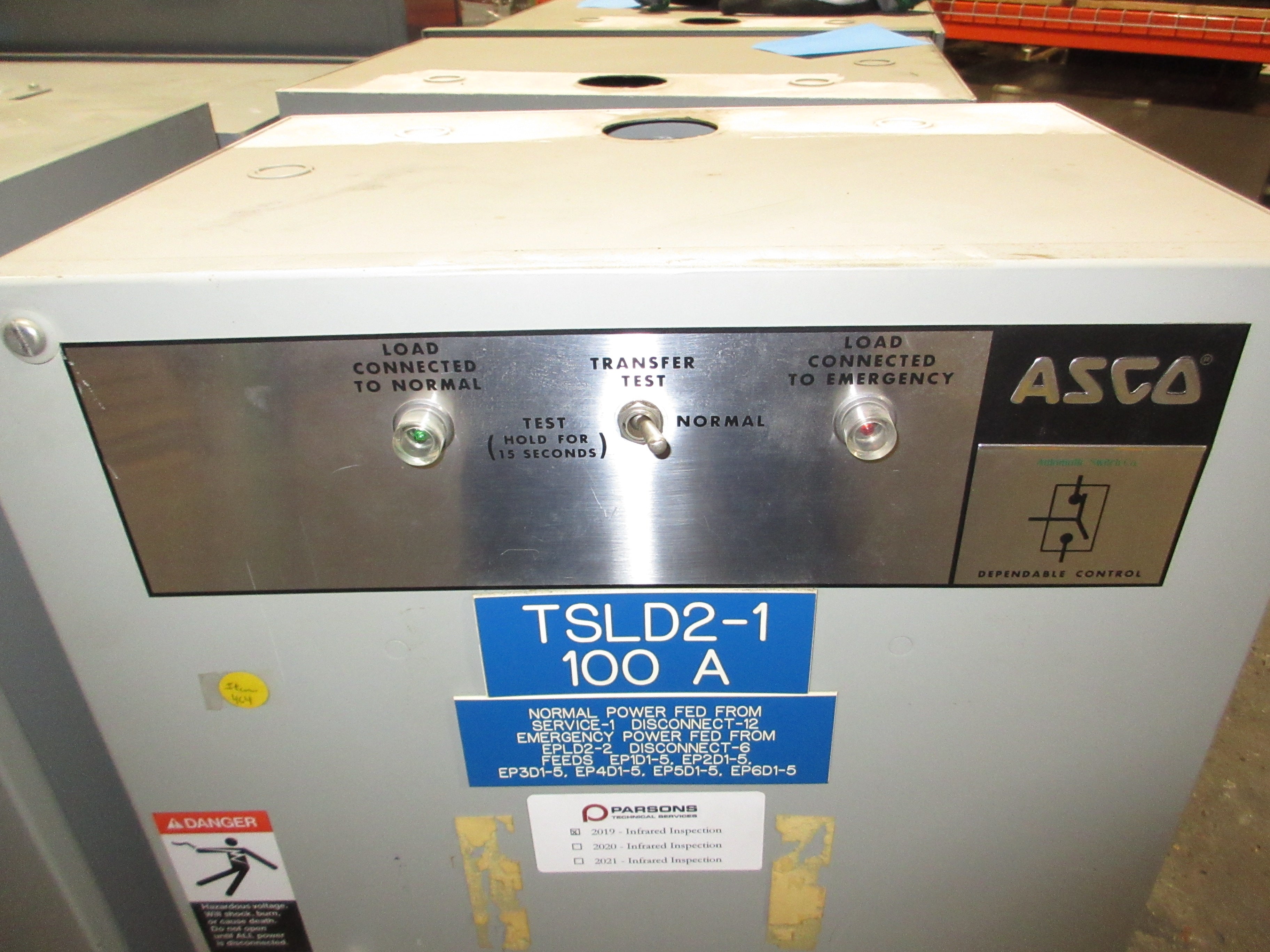 Asco Series 940 Automatic Transfer Switch B940310097XC 100A 480Y/277V 3Ph 60Hz