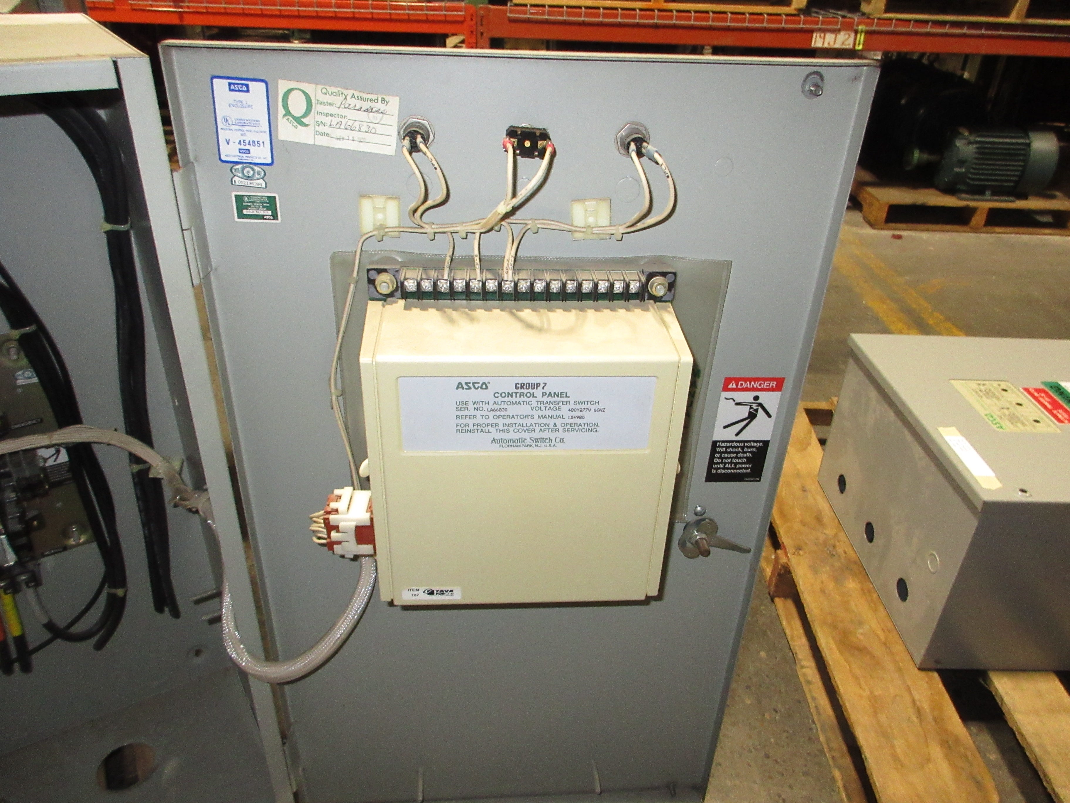 Asco Series 940 Automatic Transfer Switch B940310097XC 100A 480Y/277V 3Ph 60Hz