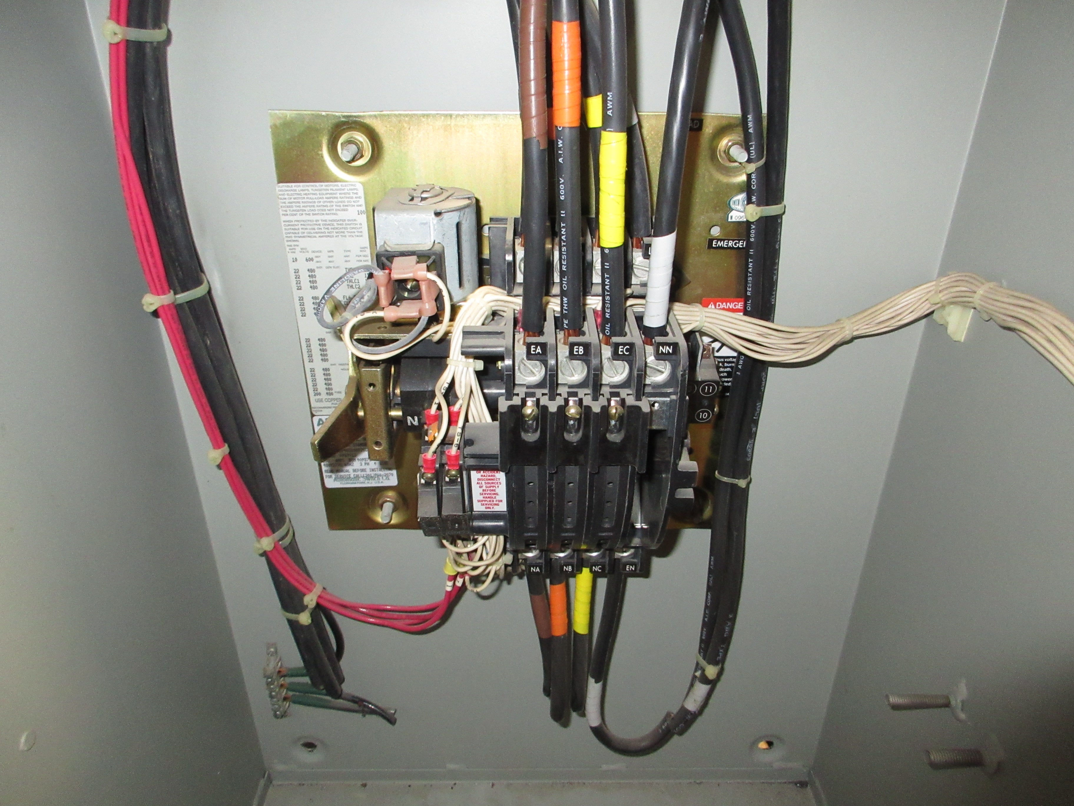 Asco Series 940 Automatic Transfer Switch B940310097XC 100A 480Y/277V 60Hz Used