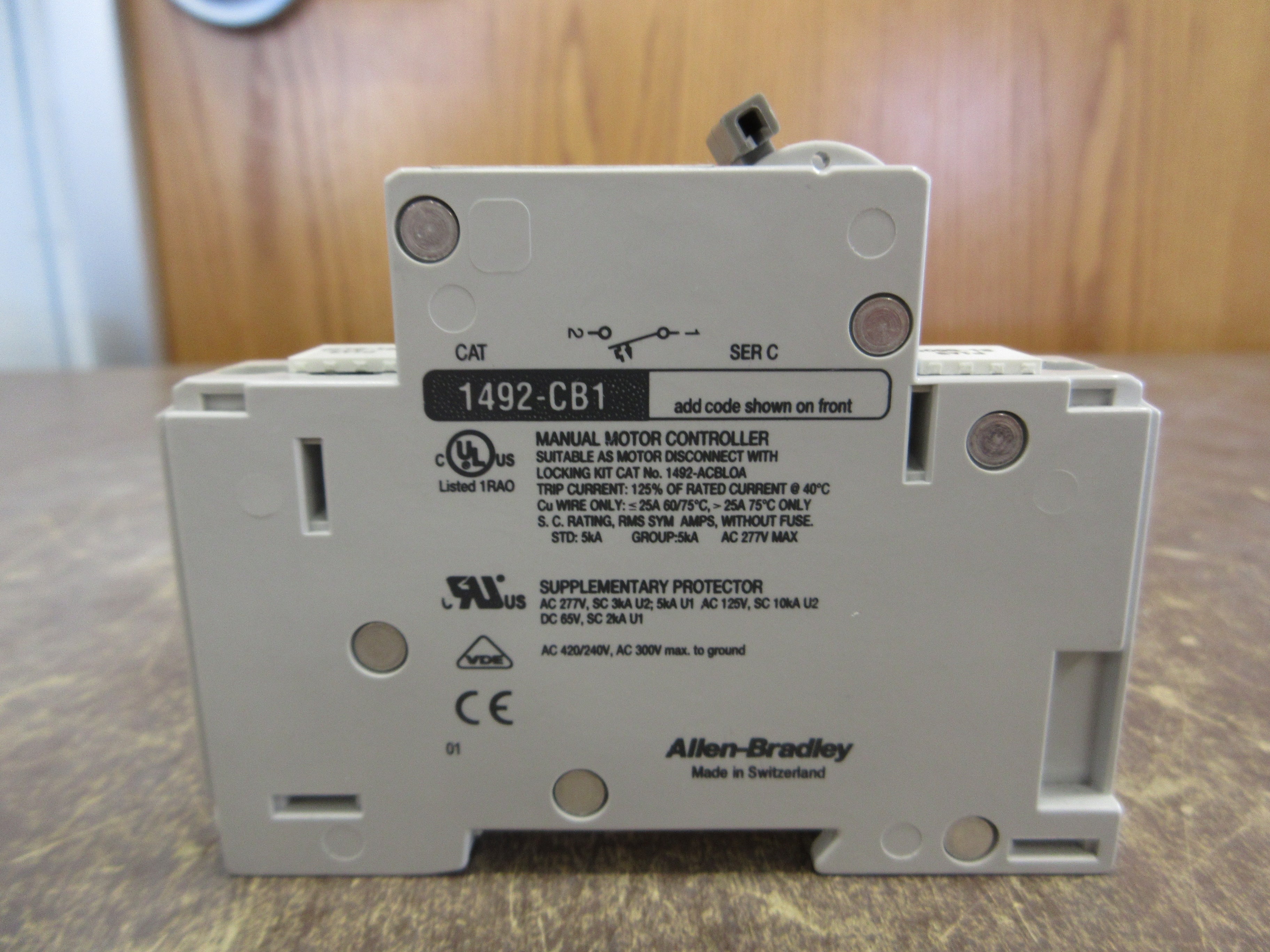 Allen-Bradley Circuit Breaker 1492-CB1-G040 4A 277V 1P *Lot of 2* Used