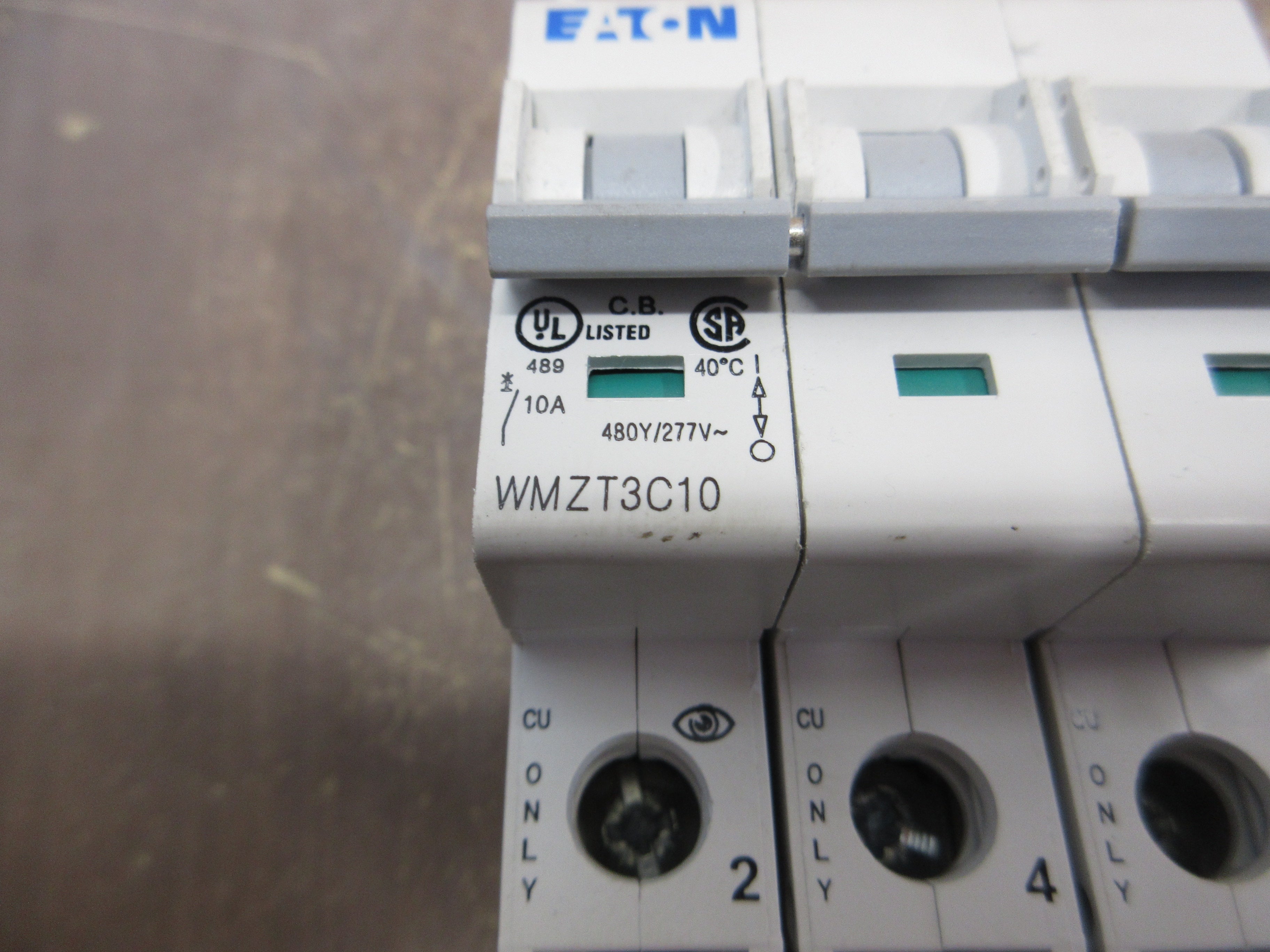 Eaton Circuit Breaker WMZT3C10 10A 480Y/277V 3P Used
