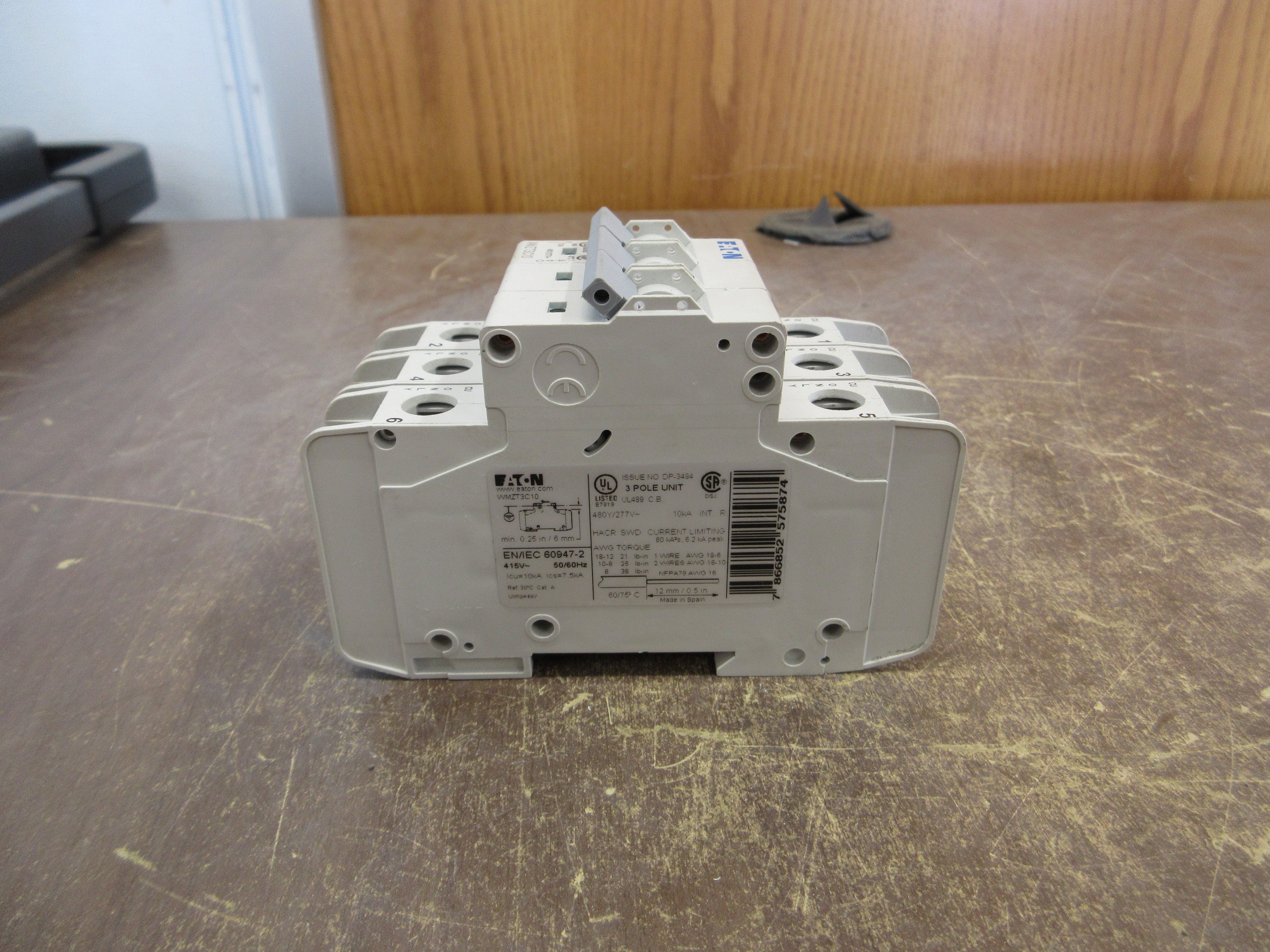 Eaton Circuit Breaker WMZT3C10 10A 480Y/277V 3P Used