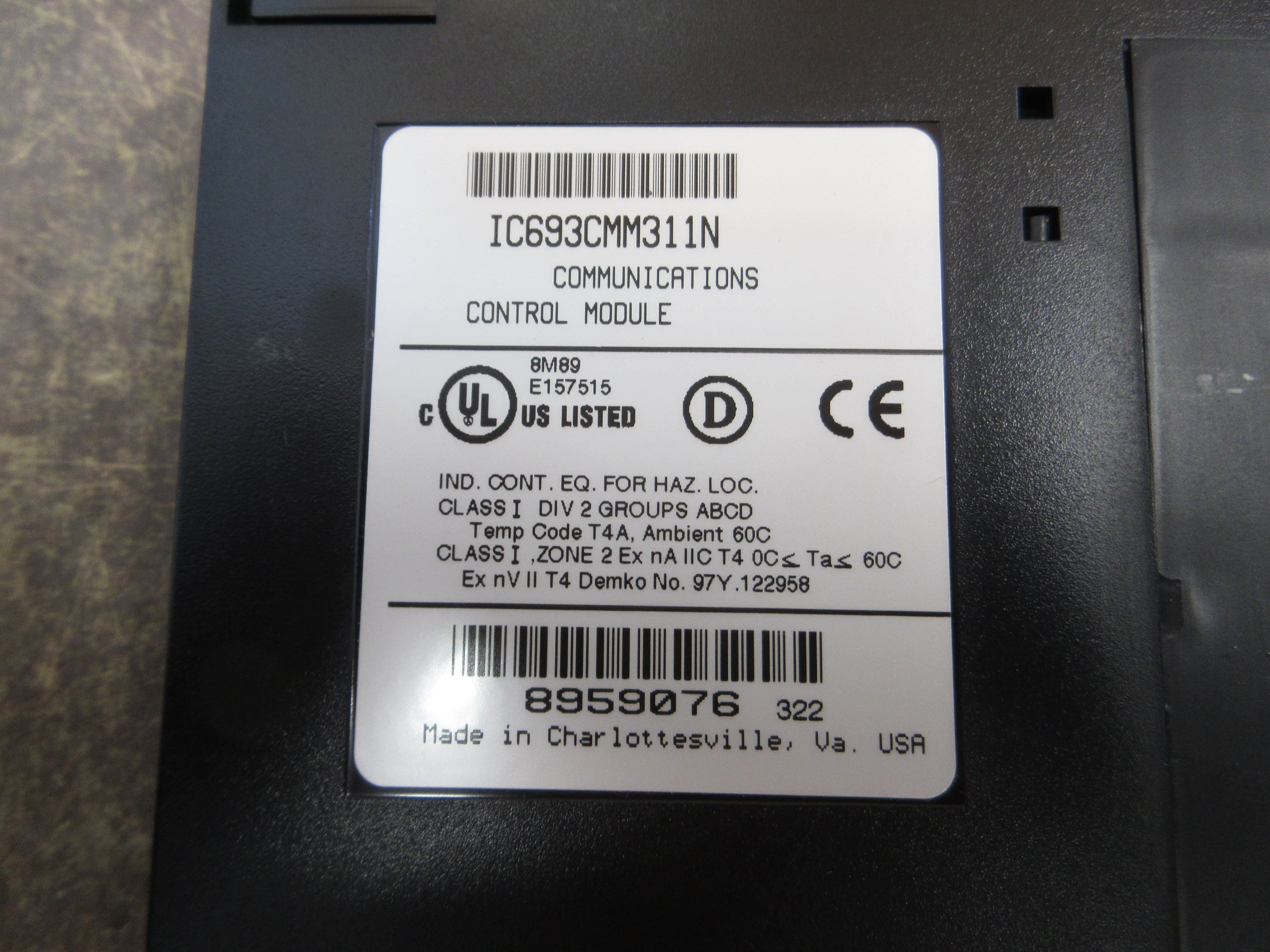 GE Fanuc Comm. Control Module IC693CMM311N Used